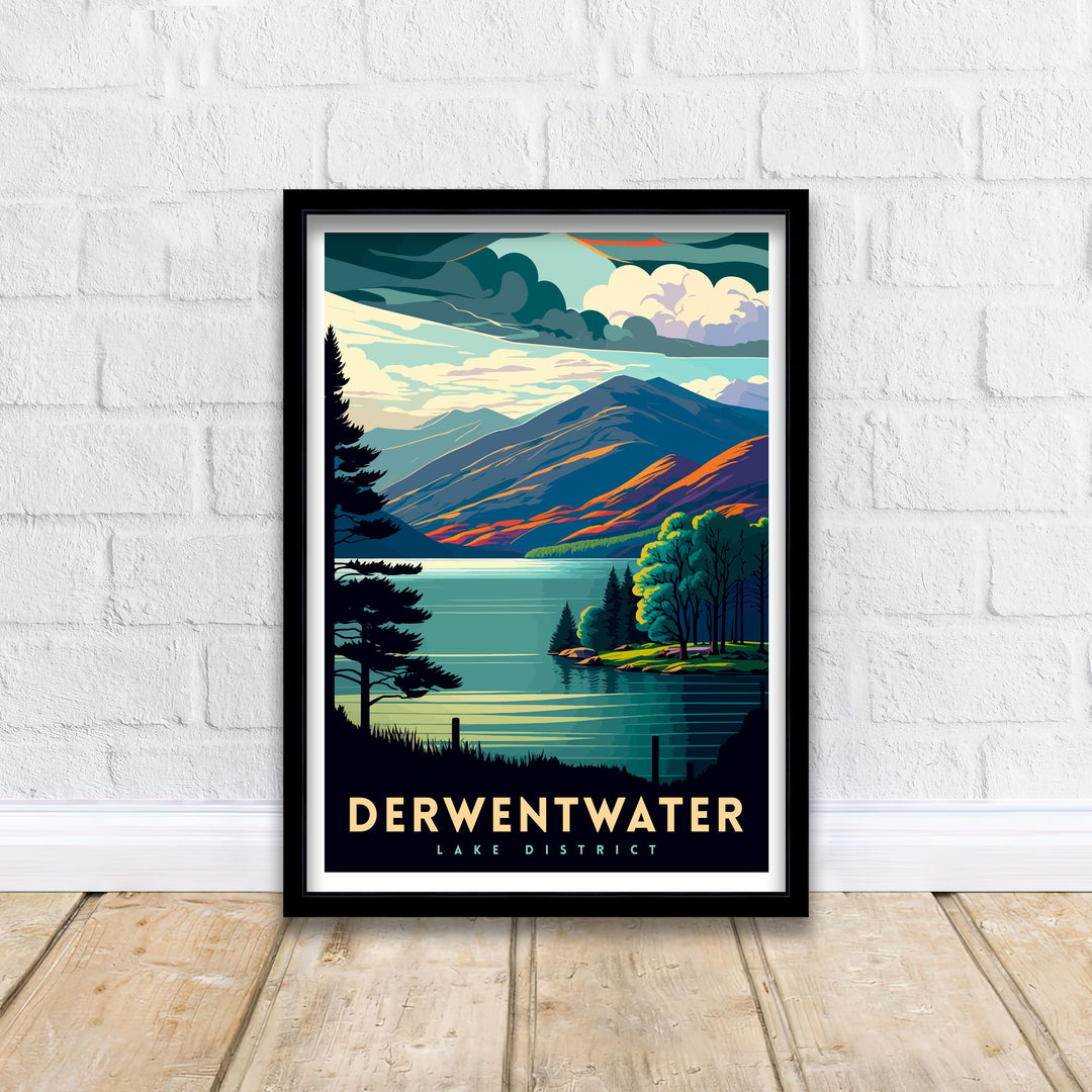 Derwentwater Lake District Travel Poster