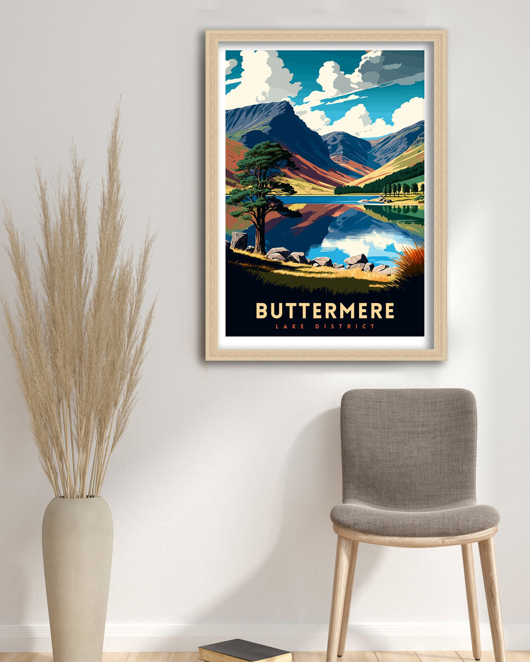 Buttermere Lake District Travel Poster Buttermere Wall Art Buttermere Home Decor Buttermere Illustration Travel Poster Gift for Lake District