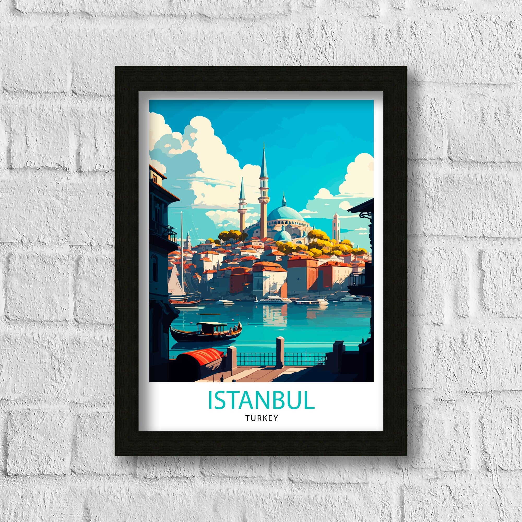 Istanbul Travel Poster: Vibrant City Illustration