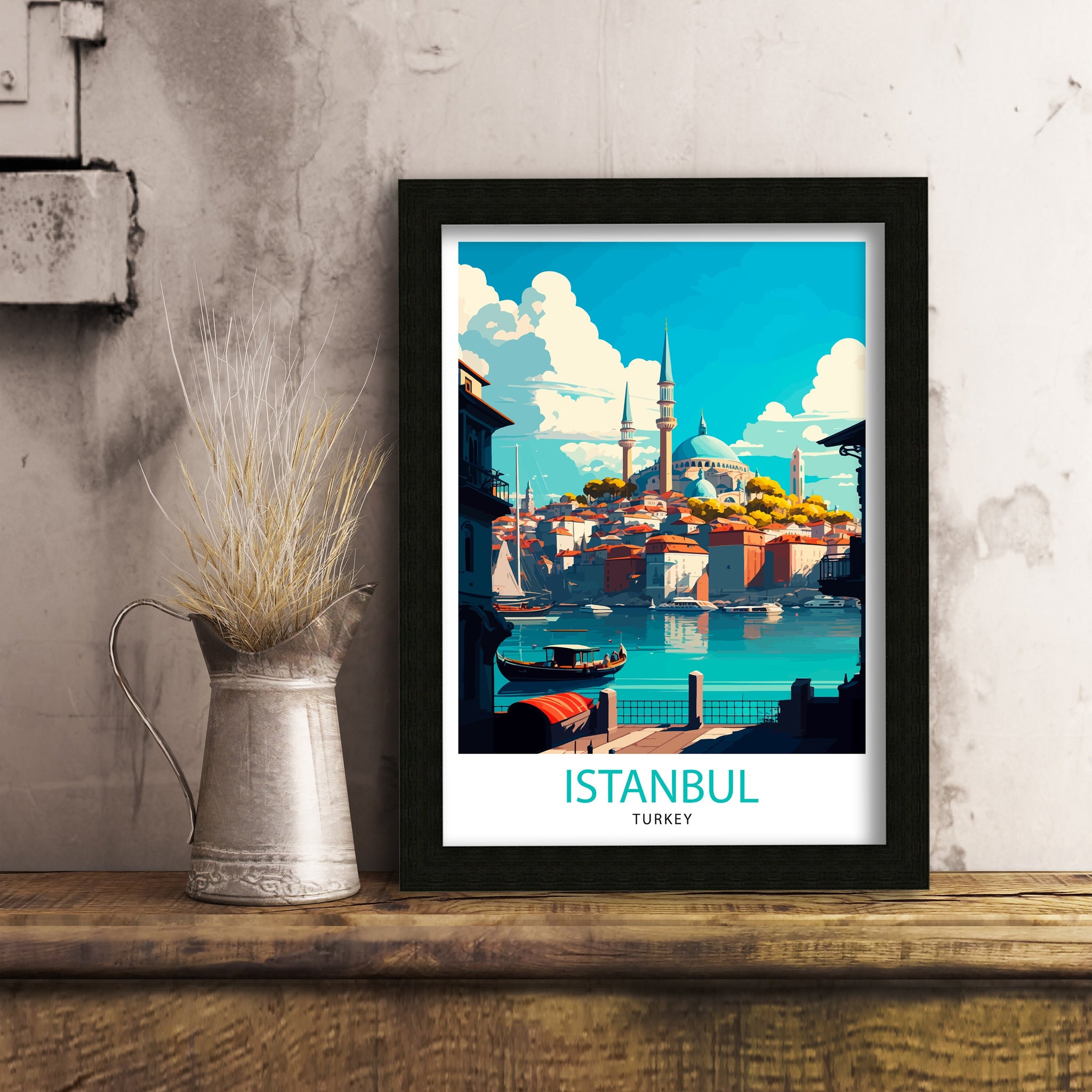 Istanbul Travel Poster: Vibrant City Illustration