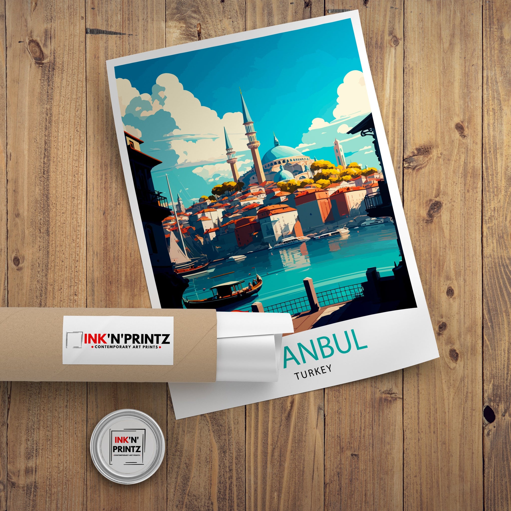 Istanbul Travel Poster: Vibrant City Illustration