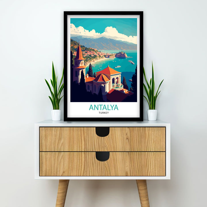 Antalya Turkey Travel Poster Antalya