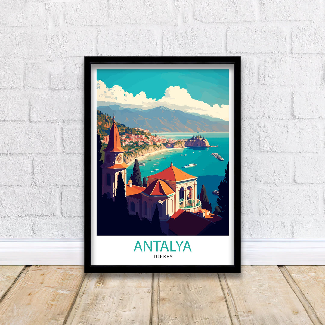 Antalya Turkey Travel Poster Antalya