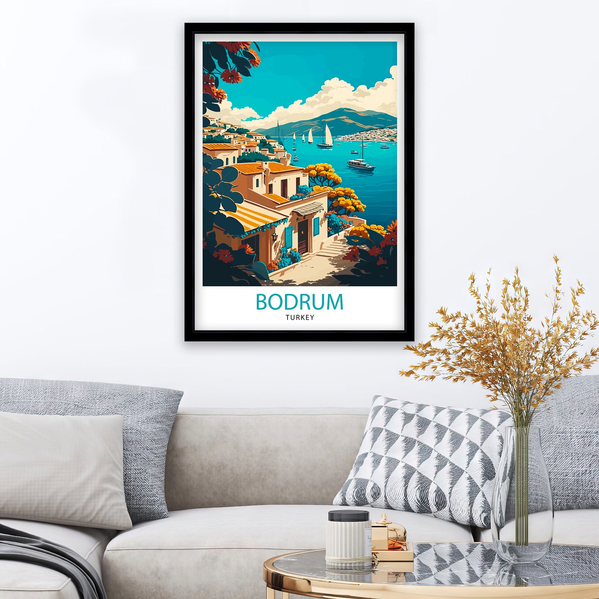 Bodrum Turkey Travel Illustration Print