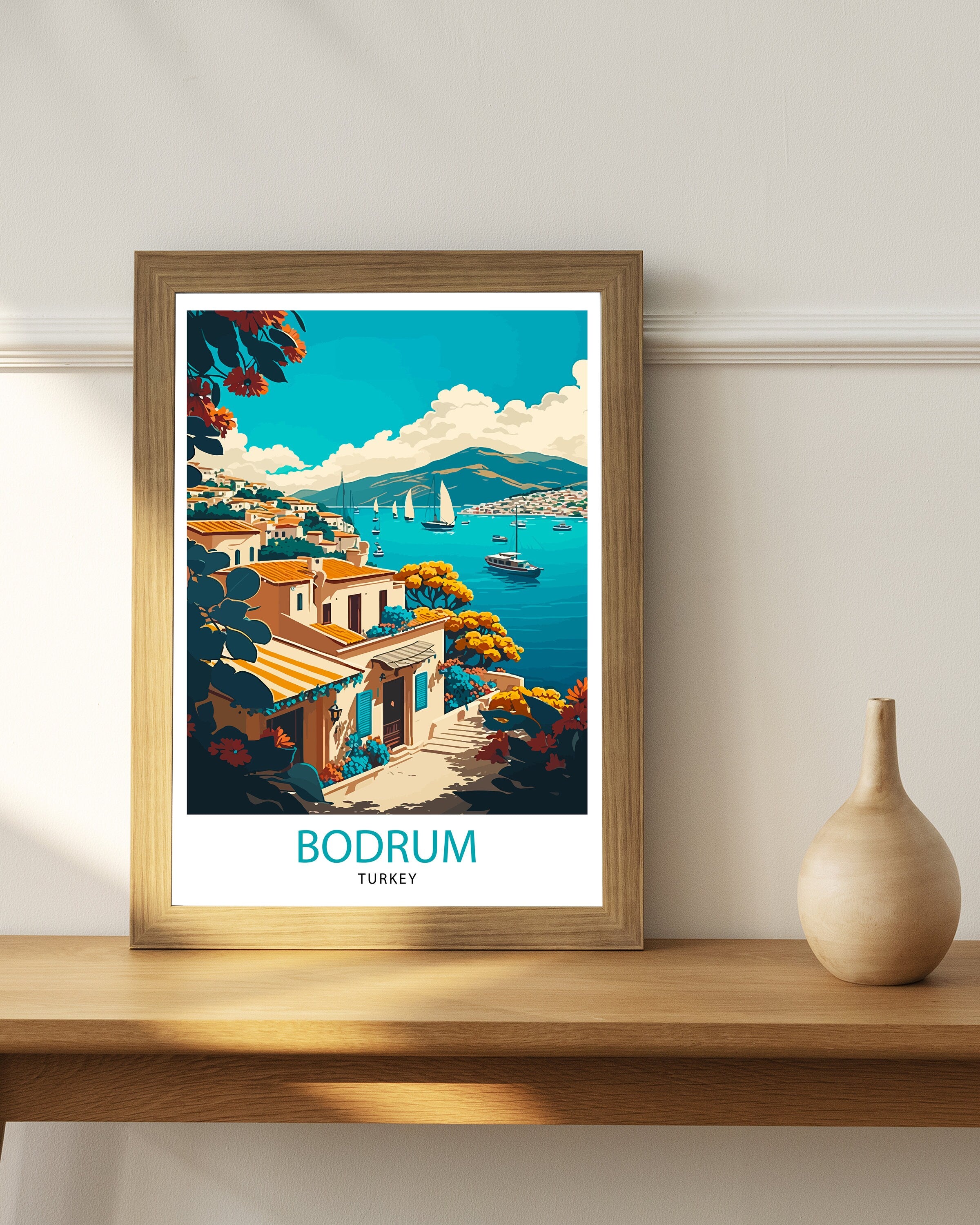 Bodrum Turkey Travel Illustration Print