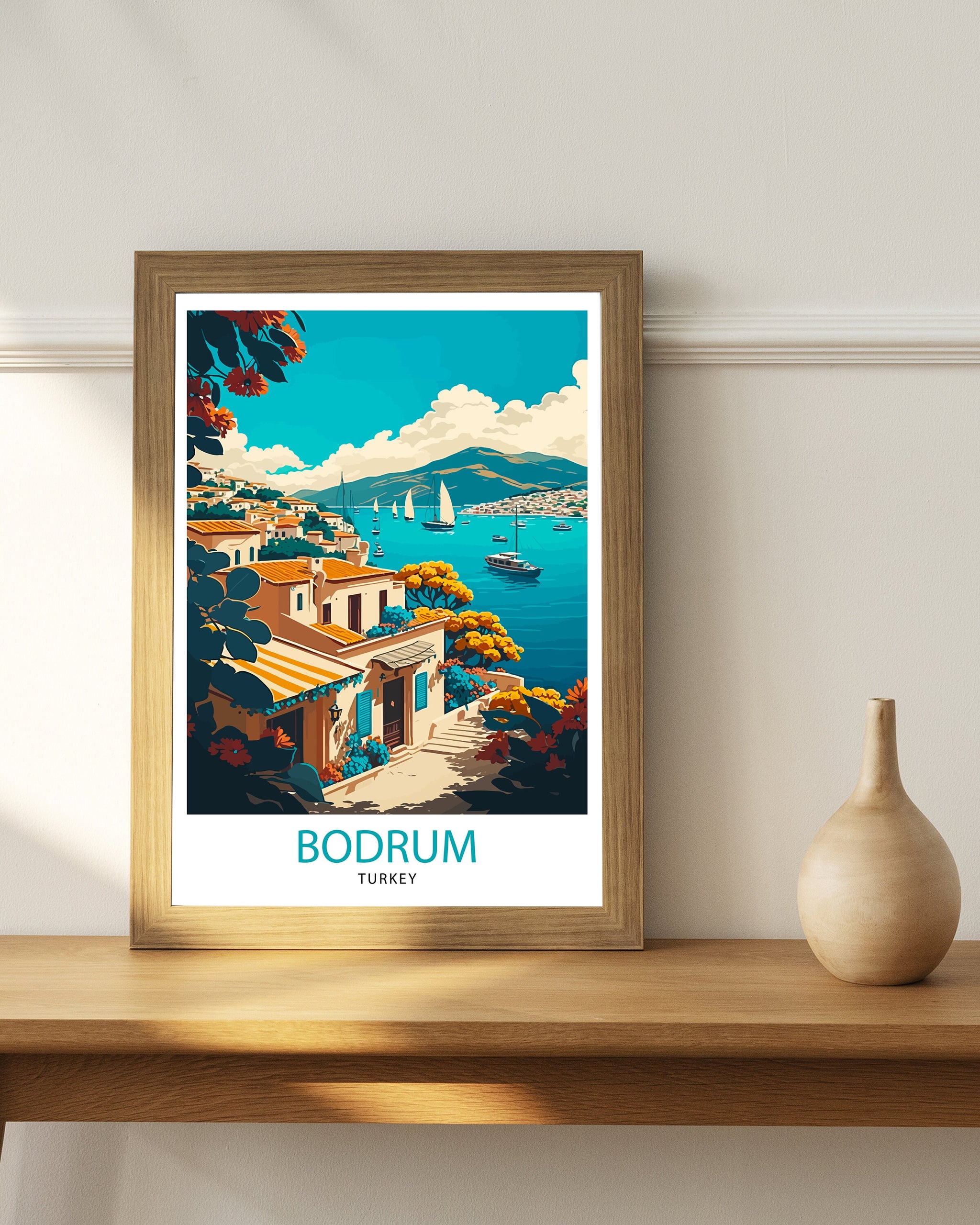 Bodrum Turkey Travel Illustration Print