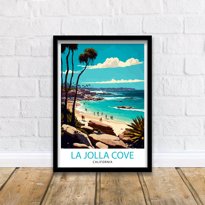 La Jolla Cove Travel Poster La Jolla Cove Wall Art La Jolla Cove Decor La Jolla Cove Illustration La Jolla Cove Travel Poster California