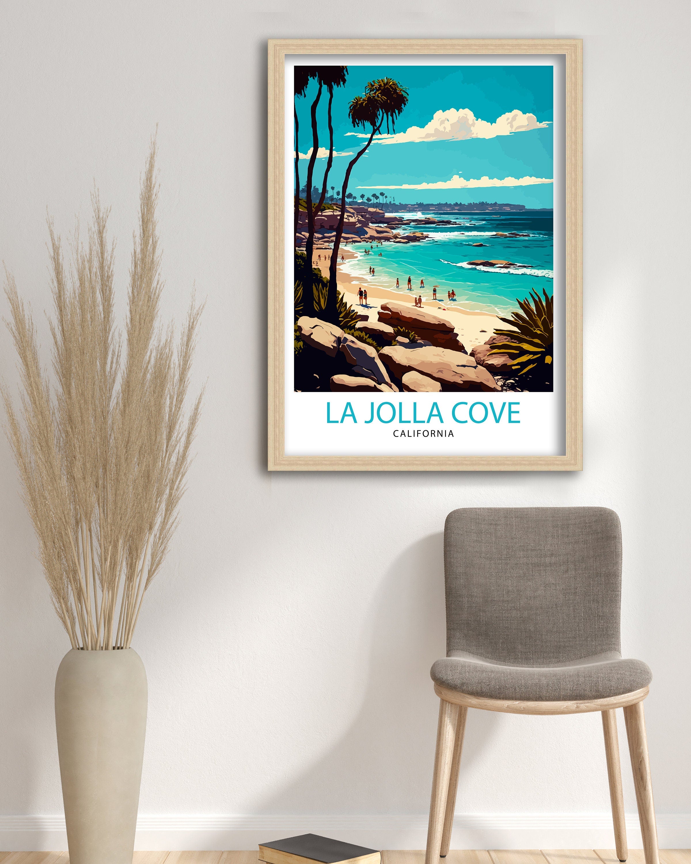 La Jolla Cove Art Print, California Travel Poster