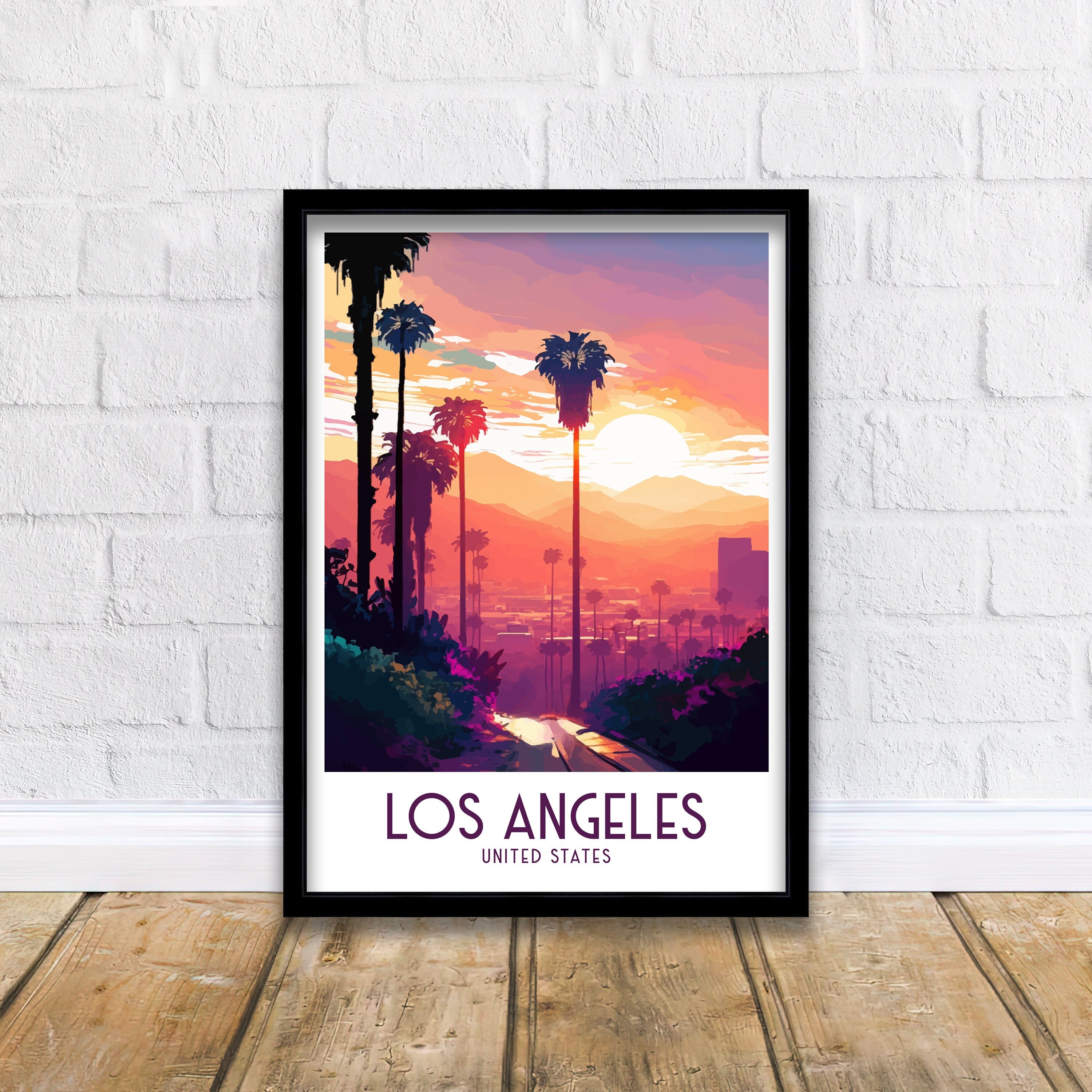 Los Angeles Travel Poster | California Landmark Art Print