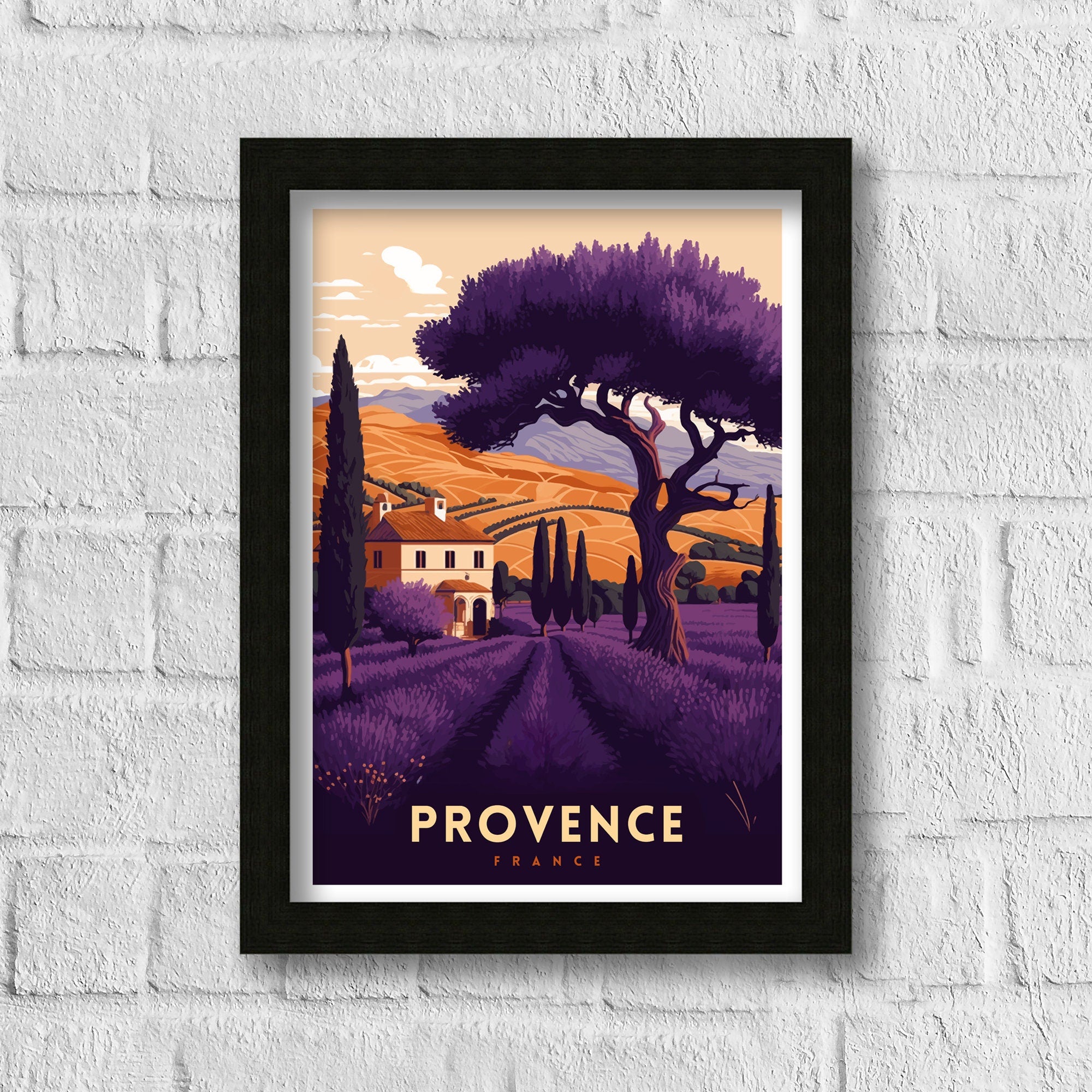 Provence France Travel Poster: Lavender Fields Art Print