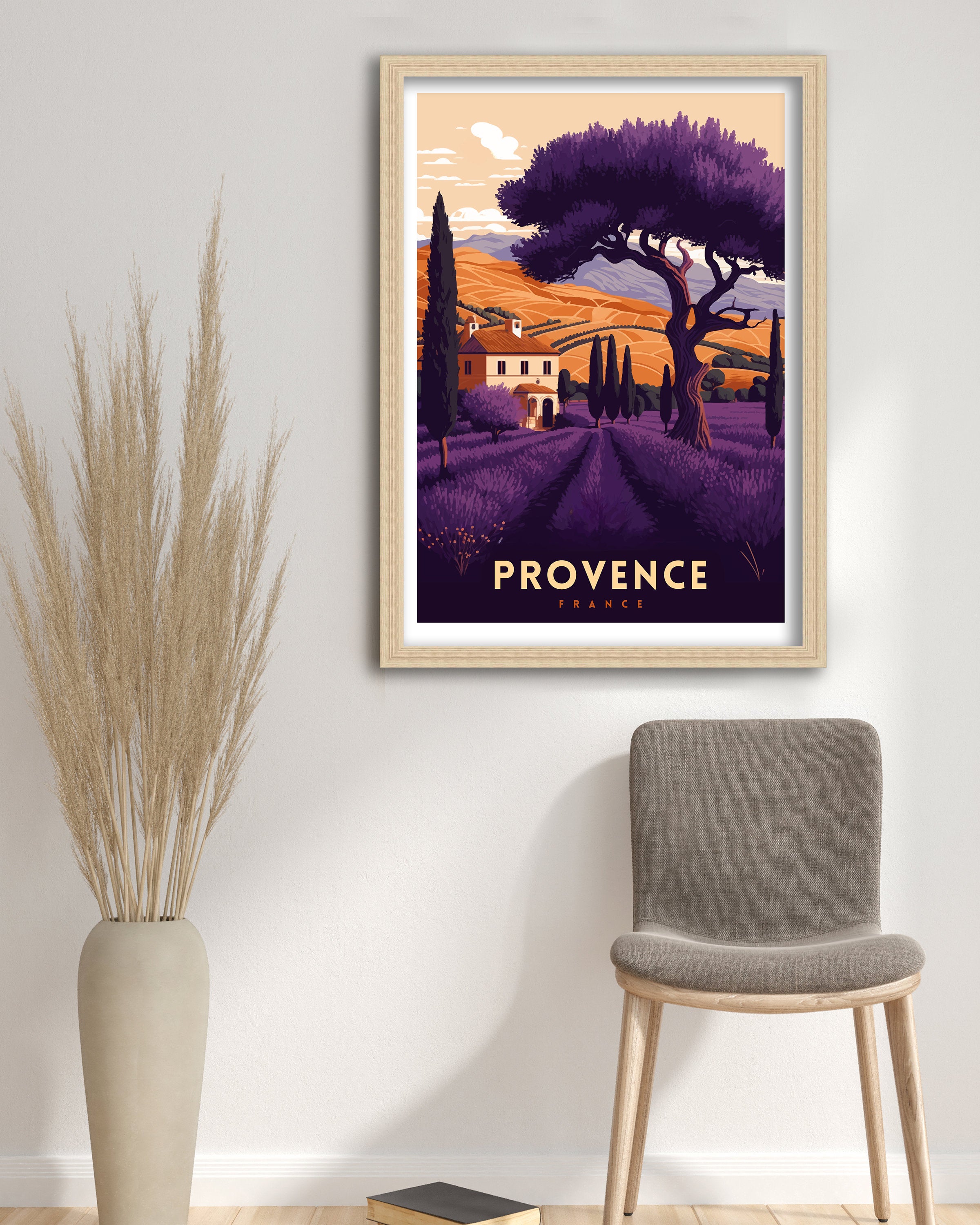 Provence France Travel Poster: Lavender Fields Art Print