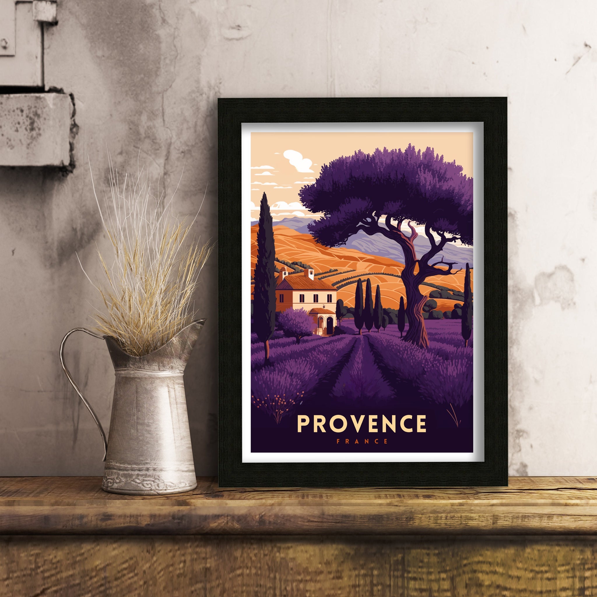 Provence France Travel Poster: Lavender Fields Art Print