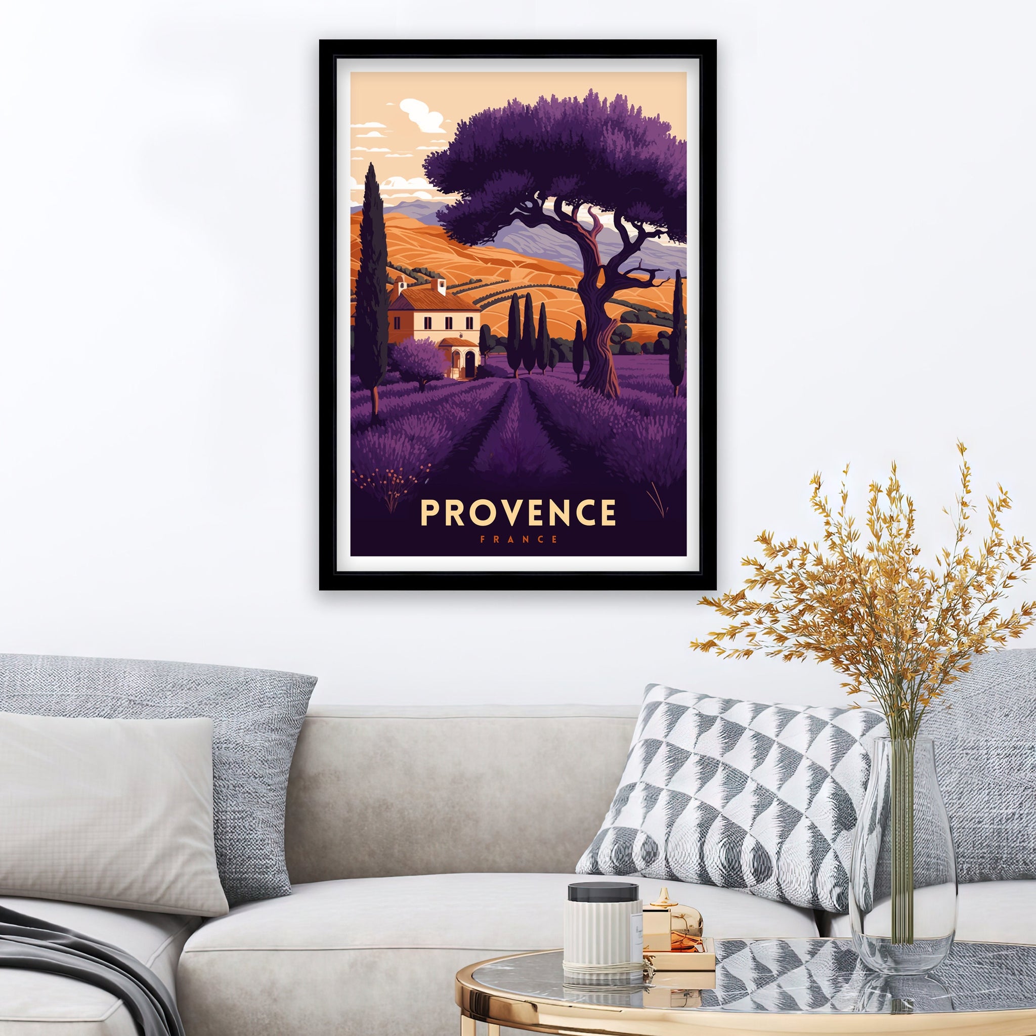 Provence France Travel Poster: Lavender Fields Art Print