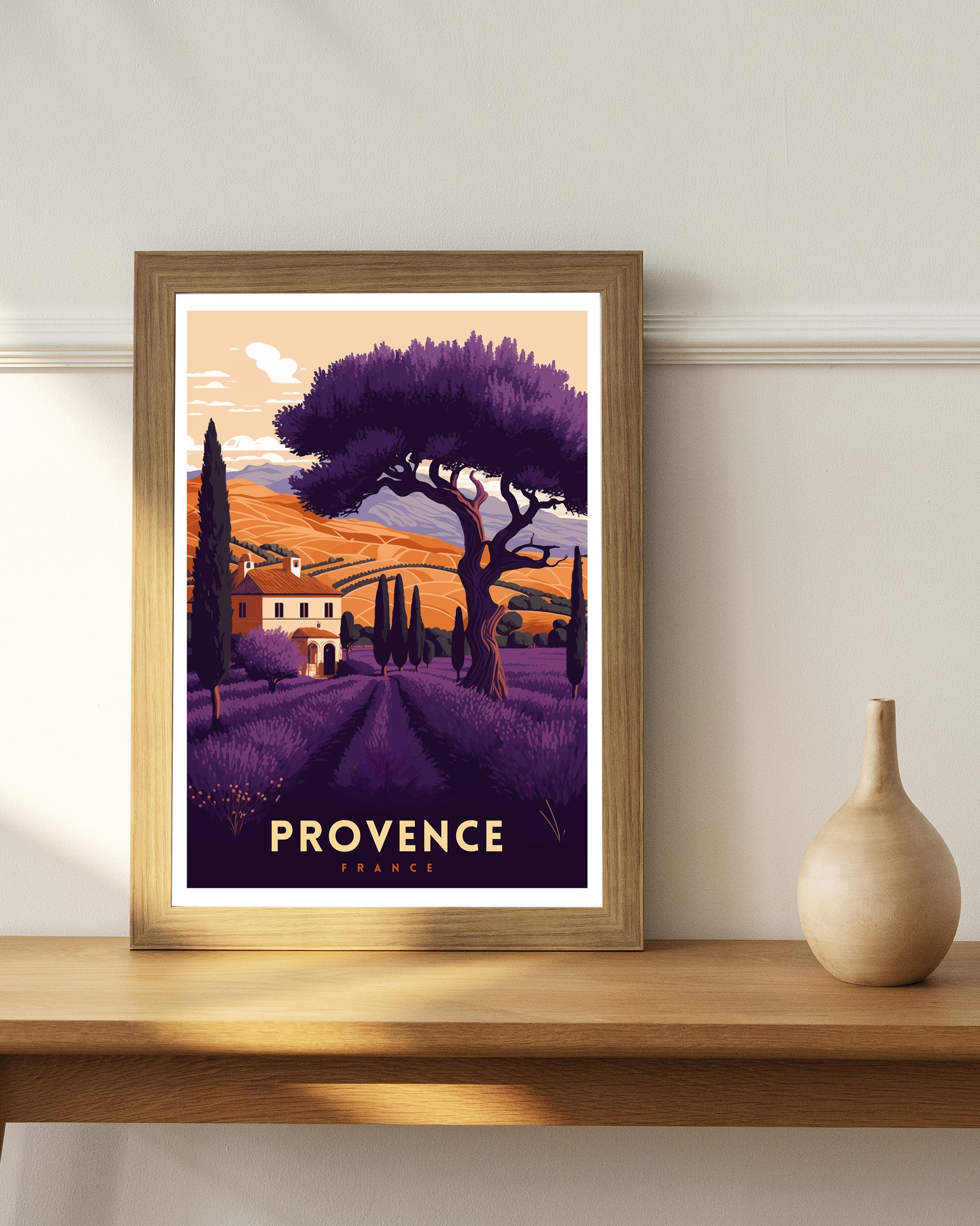 Provence France Travel Poster: Lavender Fields Art Print
