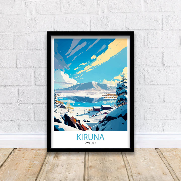 Kiruna Sweden Travel Poster Kiruna Wall Art Kiruna Home Decor Kiruna Sweden Illustration Travel Poster Gift for Kiruna Sweden Home Decor