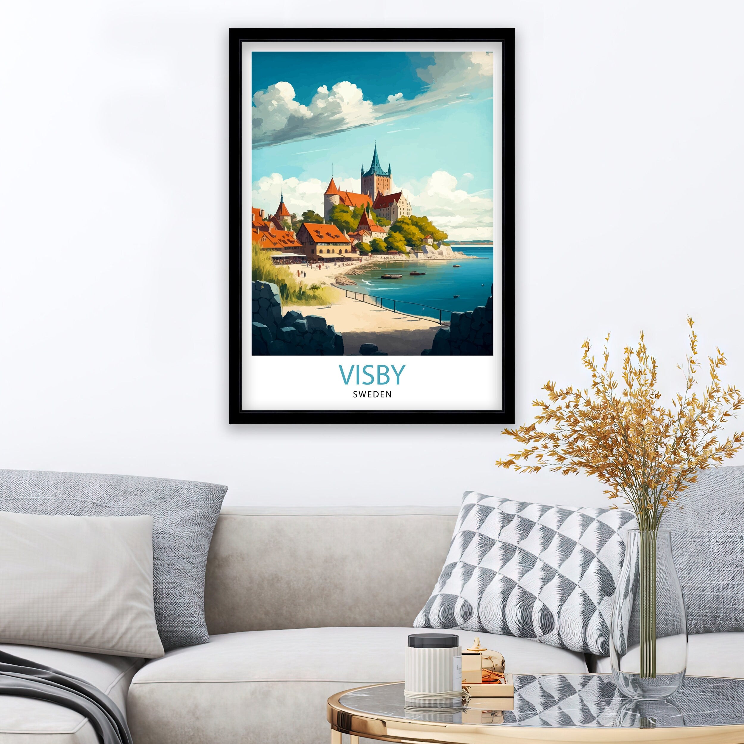 Visby Sweden Cityscape Travel Print