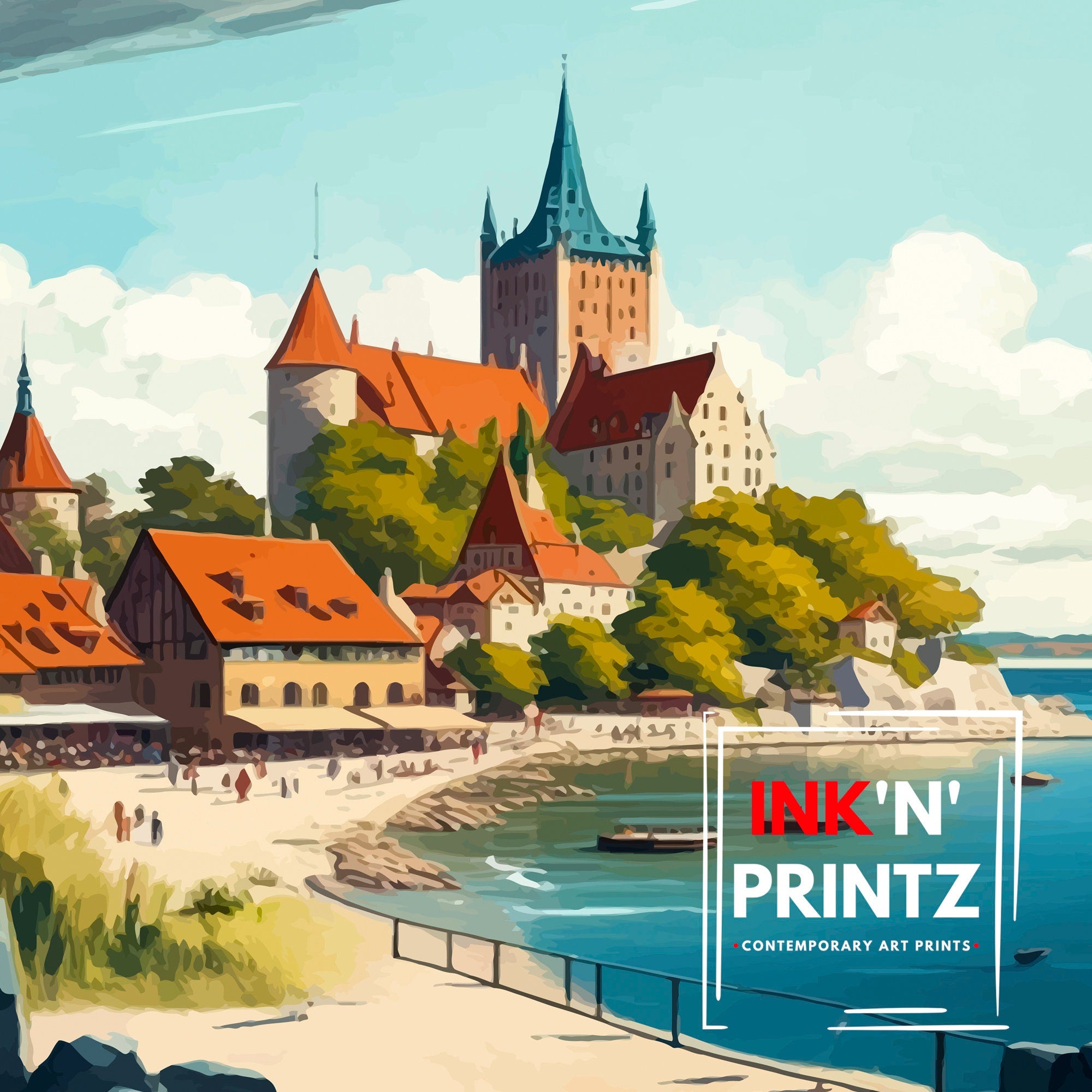 Visby Sweden Cityscape Travel Print
