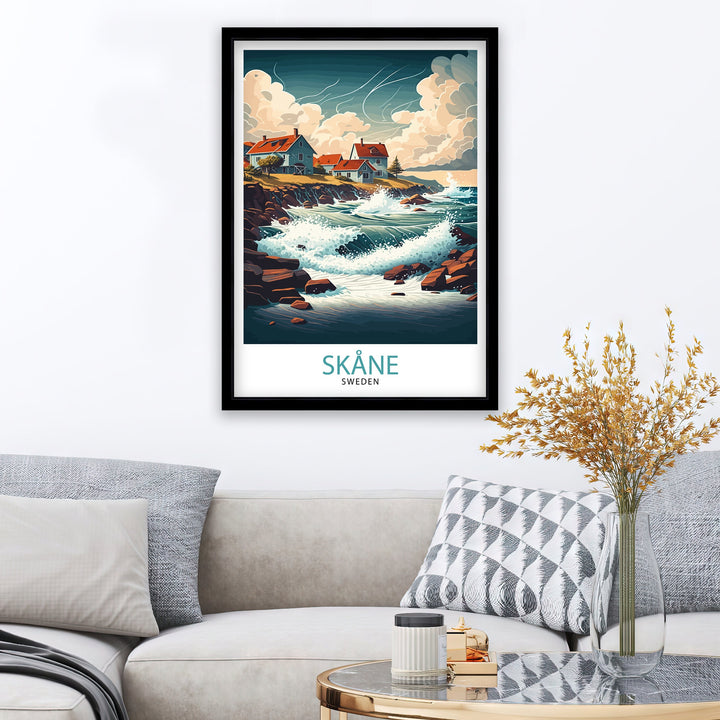 Skane Sweden Travel Poster Skane