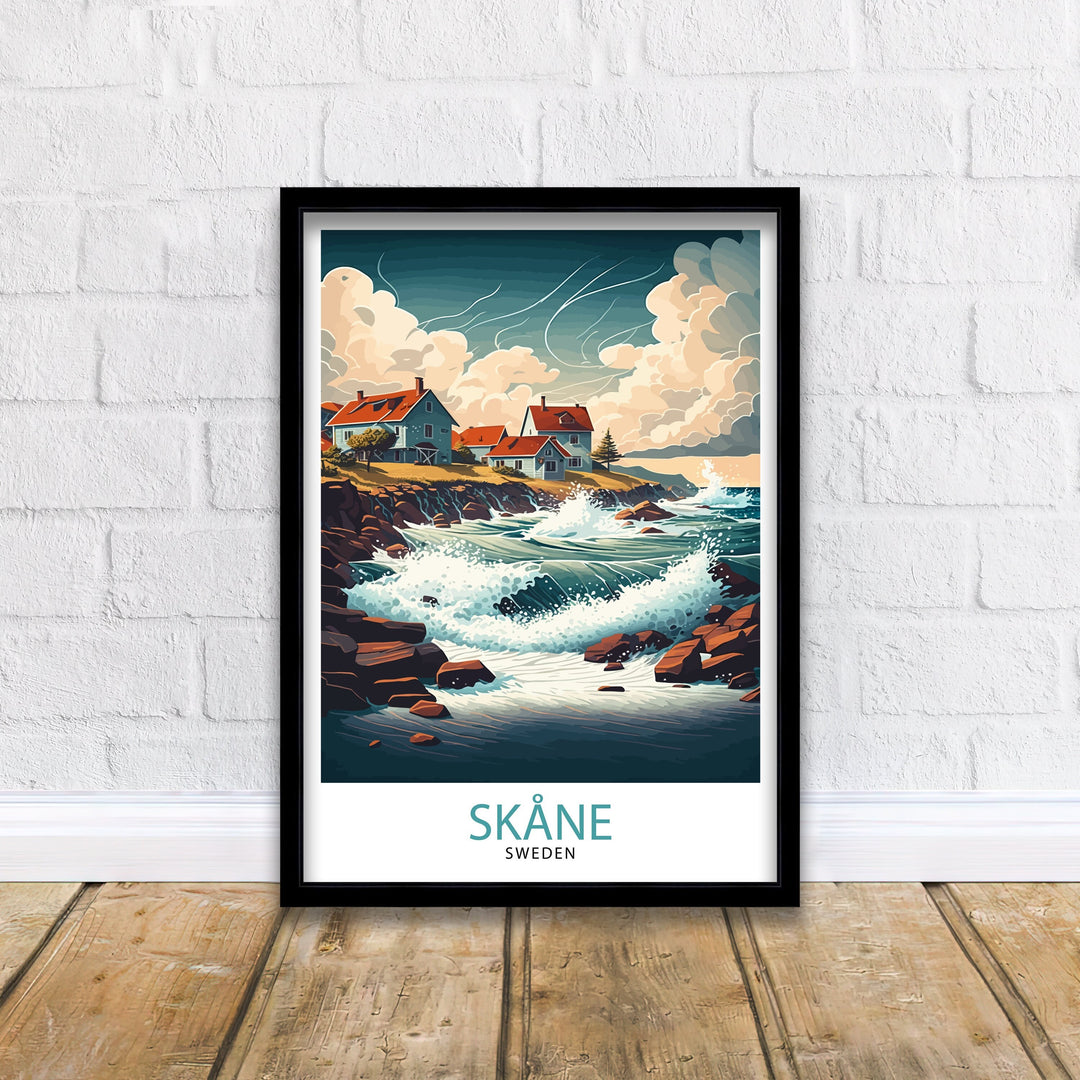 Skane Sweden Travel Poster Skane