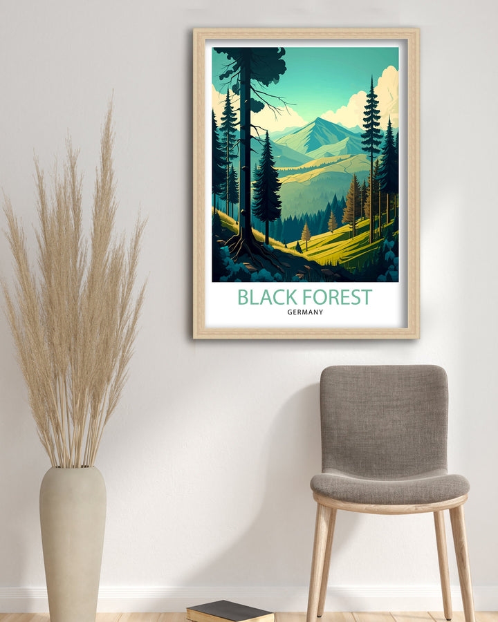 Black Forest Germany Travel Poster Black Forest Wall Art Germany Travel Poster Black Forest Illustration Germany