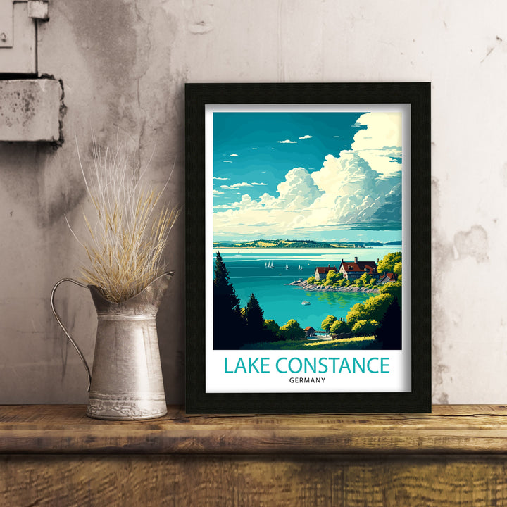 Lake Constance Travel Poster Lake Constance Wall Art Lake Constance Decor Lake Constance Poster Lake Constance Illustration Germany Travel