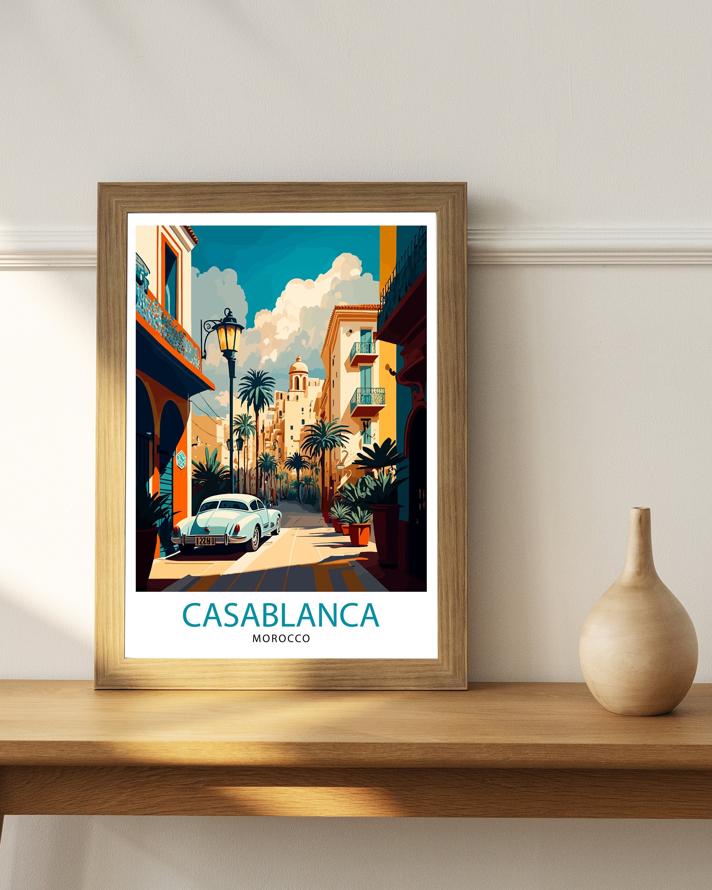 Casablanca Morocco Travel Poster Art Print