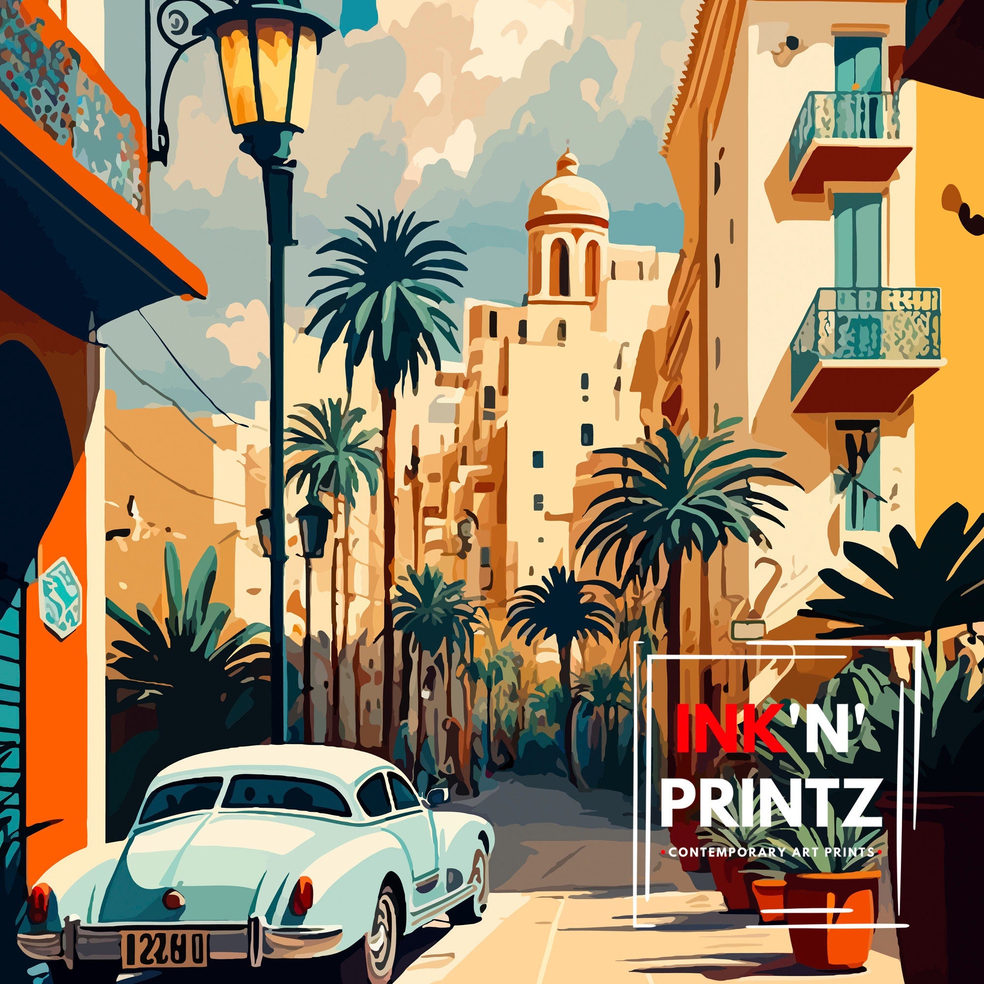 Casablanca Morocco Travel Poster Art Print
