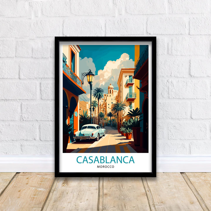 Casablanca Morocco Travel Poster Casablanca Wall Art Morocco Travel Poster Casablanca Illustration Casablanca Home Decor Morocco Souvenir