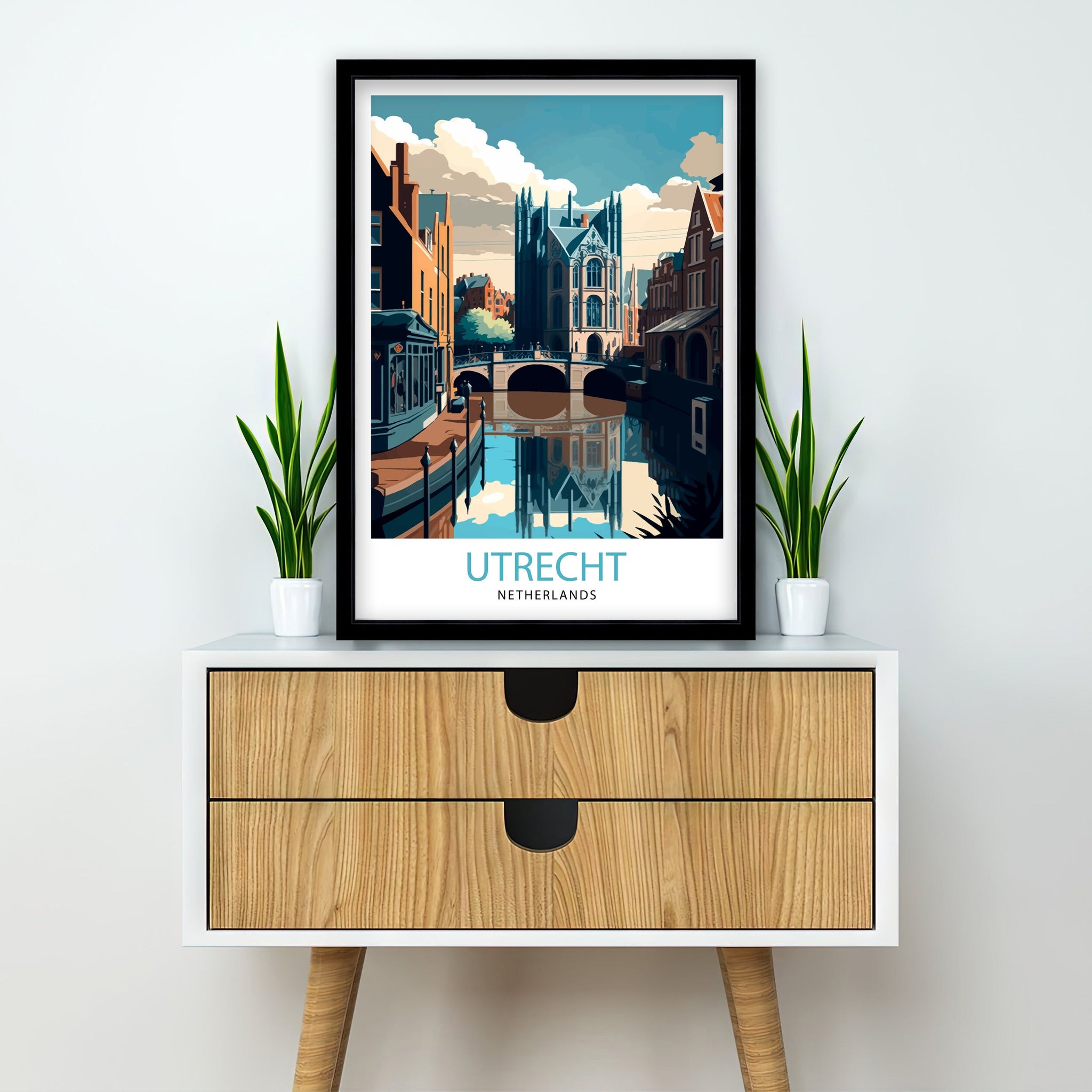 Utrecht Netherlands Print, Colorful Dutch City Art