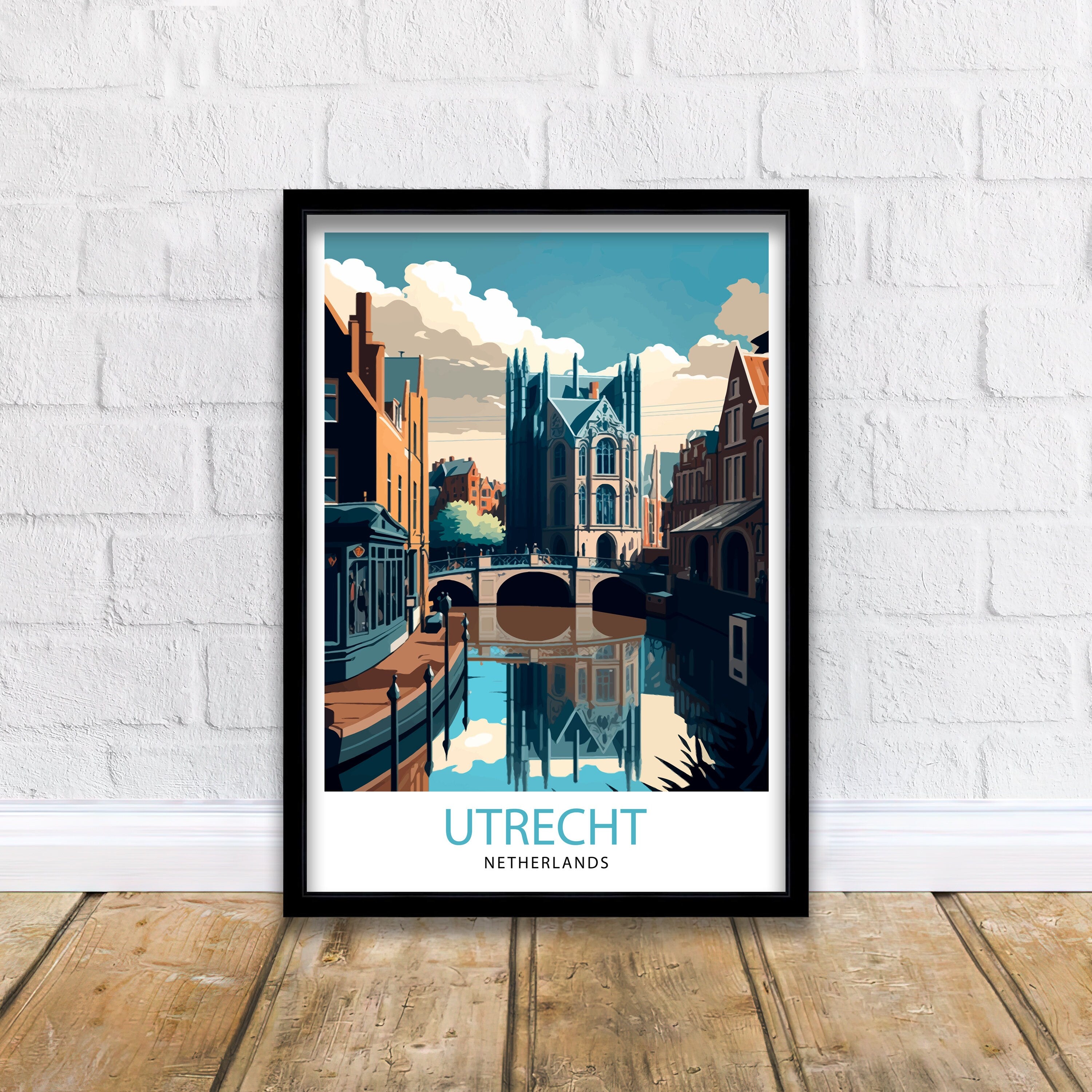 Utrecht Netherlands Print, Colorful Dutch City Art