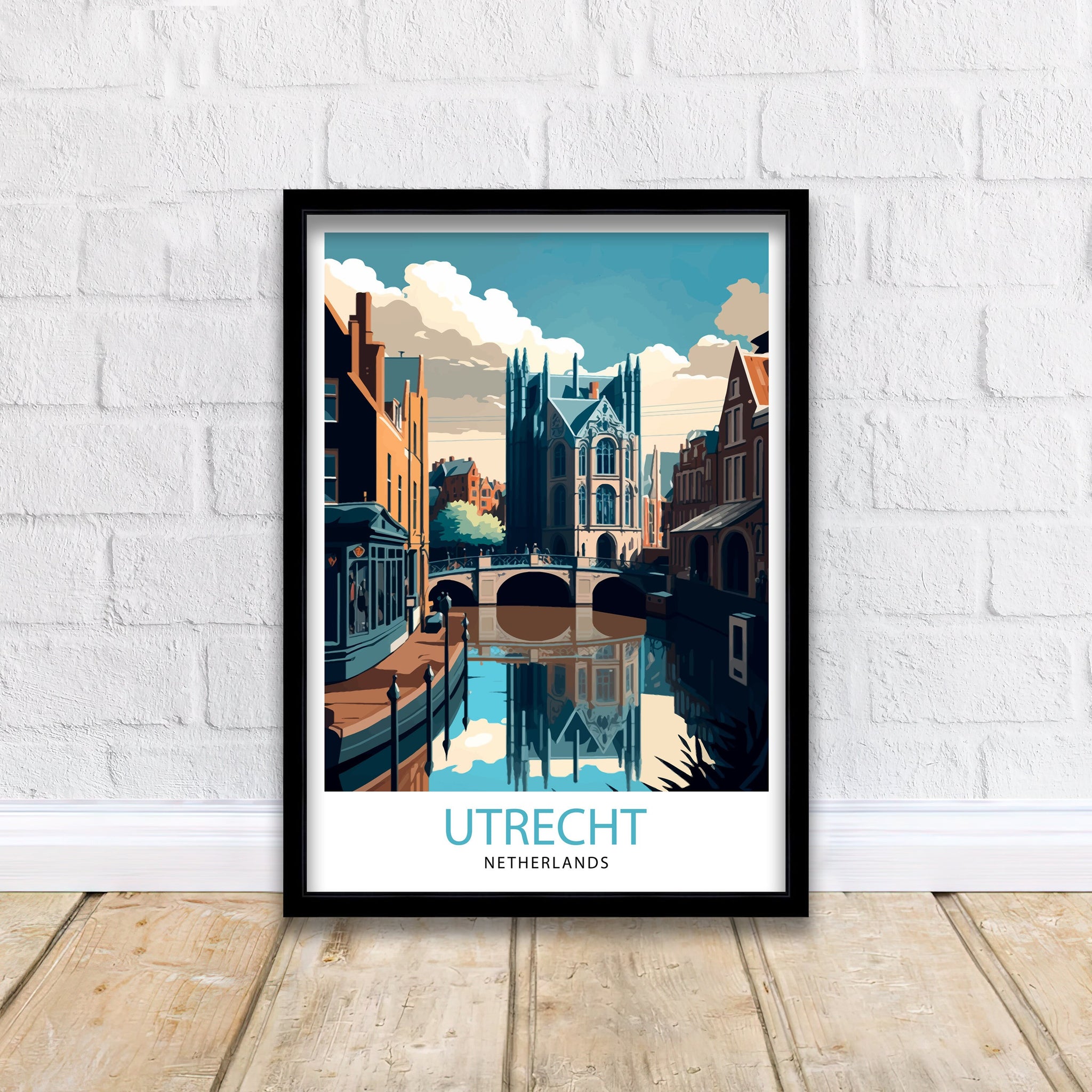 Utrecht Netherlands Print, Colorful Dutch City Art