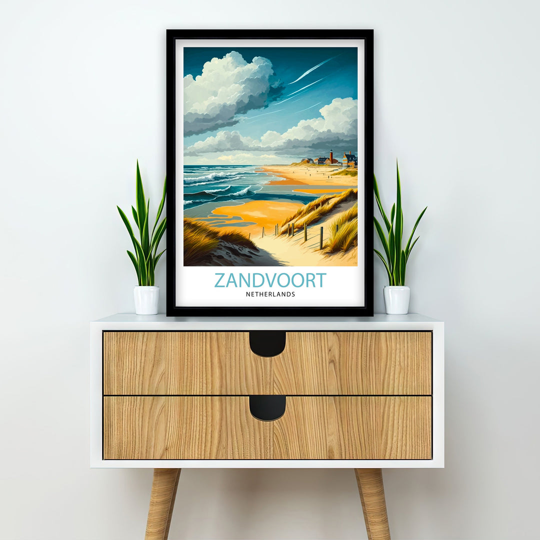 Zandvoort Netherlands Travel Poster Zandvoort