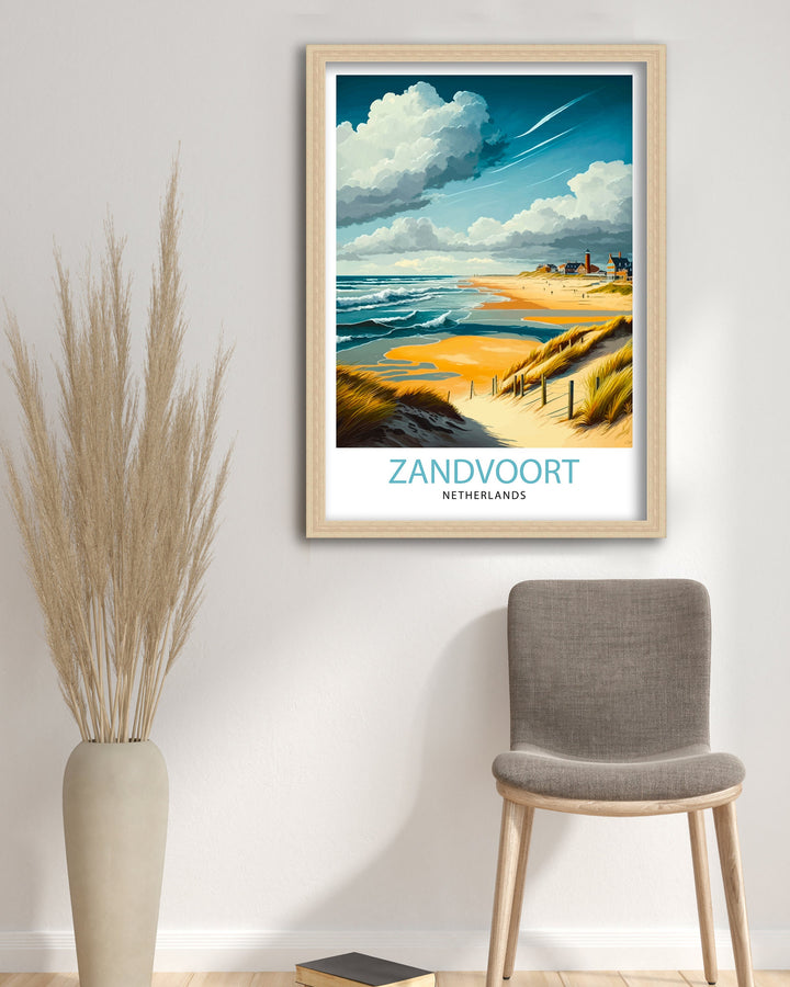 Zandvoort Netherlands Travel Poster Zandvoort