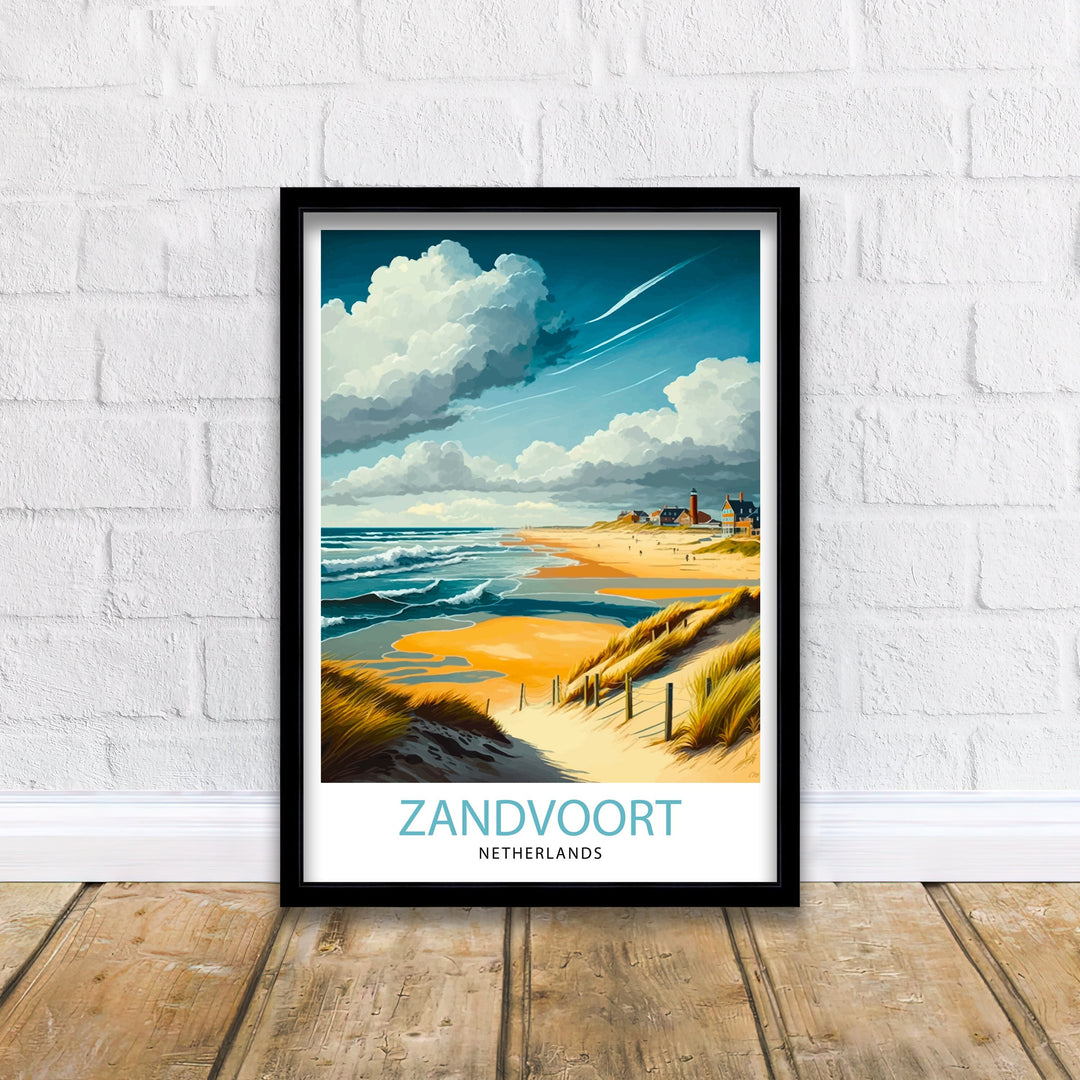 Zandvoort Netherlands Travel Poster Zandvoort