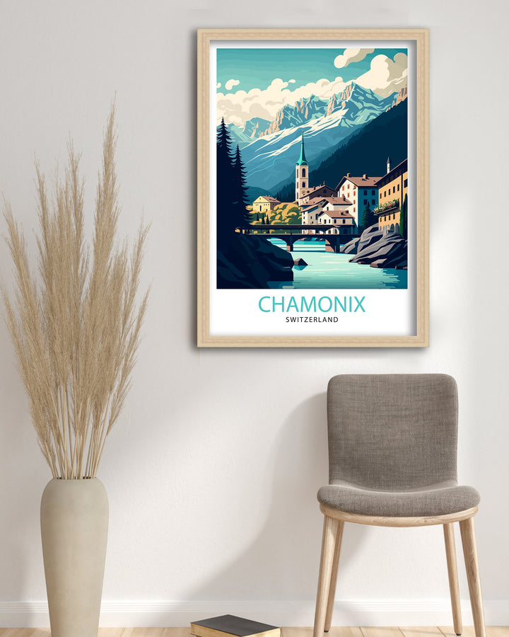 Chamonix France Travel Poster Chamonix