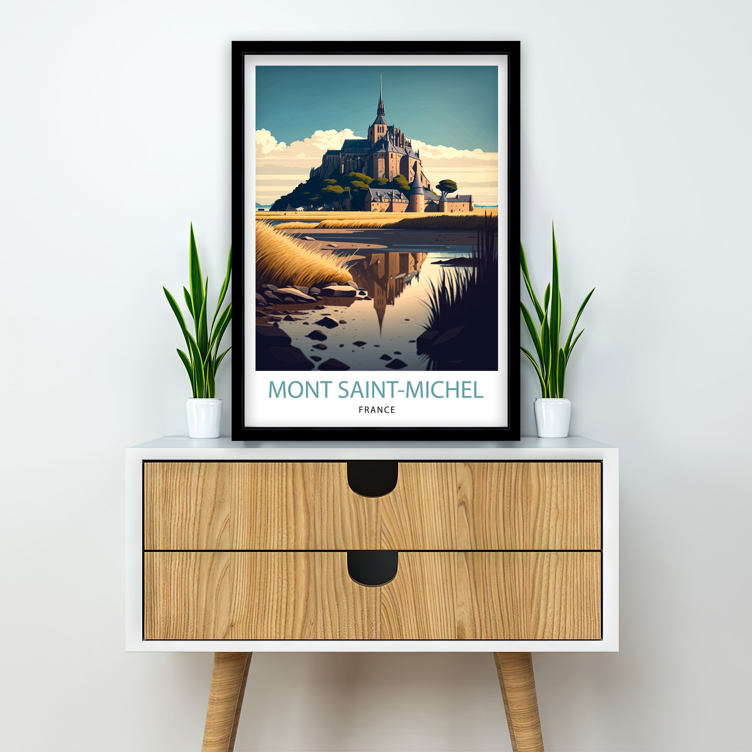 Mont Saint-Michel France Art Print, Travel Poster