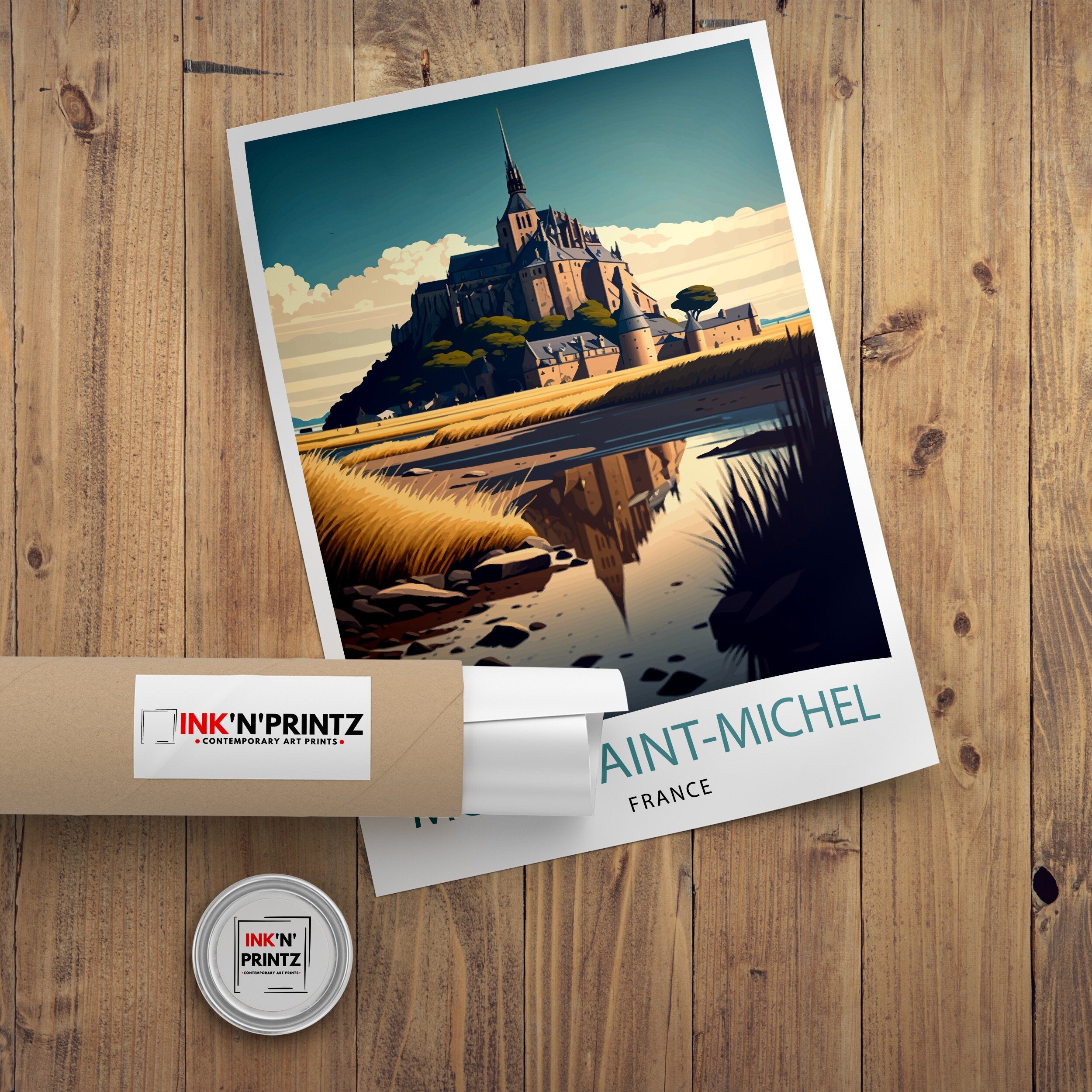 Mont Saint-Michel France Art Print, Travel Poster