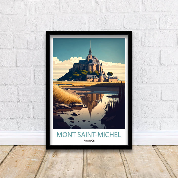 Mont Saint-Michel Travel Poster Mont Saint-Michel Wall Art Mont Saint-Michel France Illustration Travel Poster Gift For Mont Saint-Michel