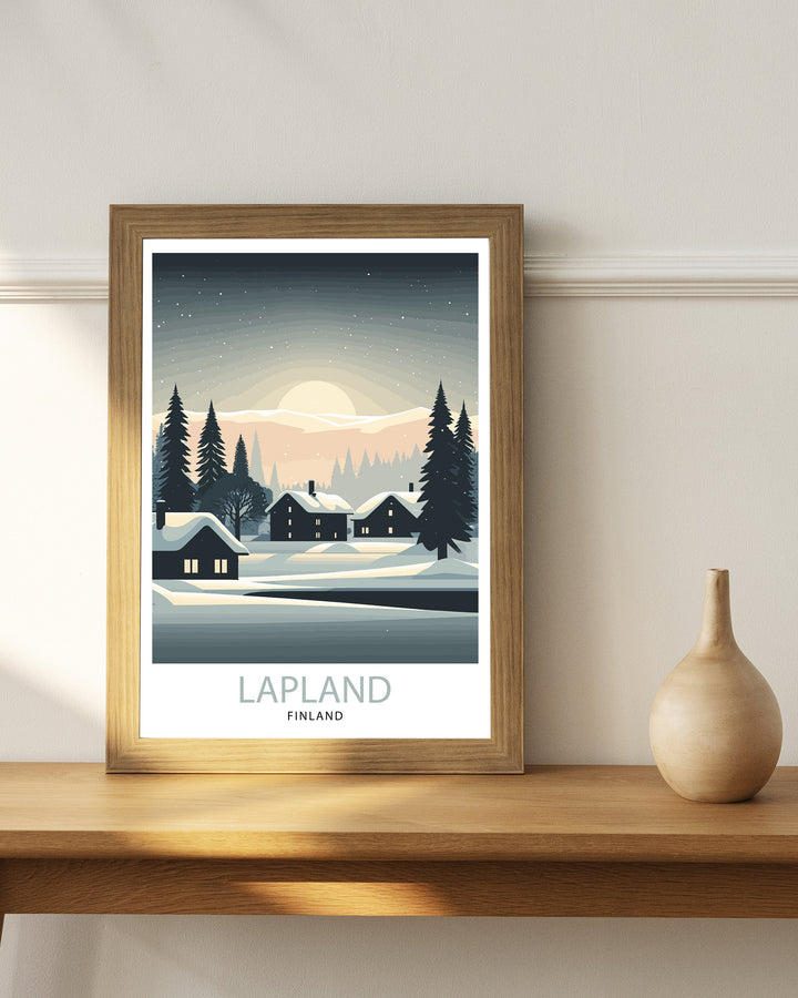 Lapland Travel Poster Lapland Wall Art Lapland Decor Lapland Illustration Lapland Finland Poster Lapland Gift Lapland Home Decor