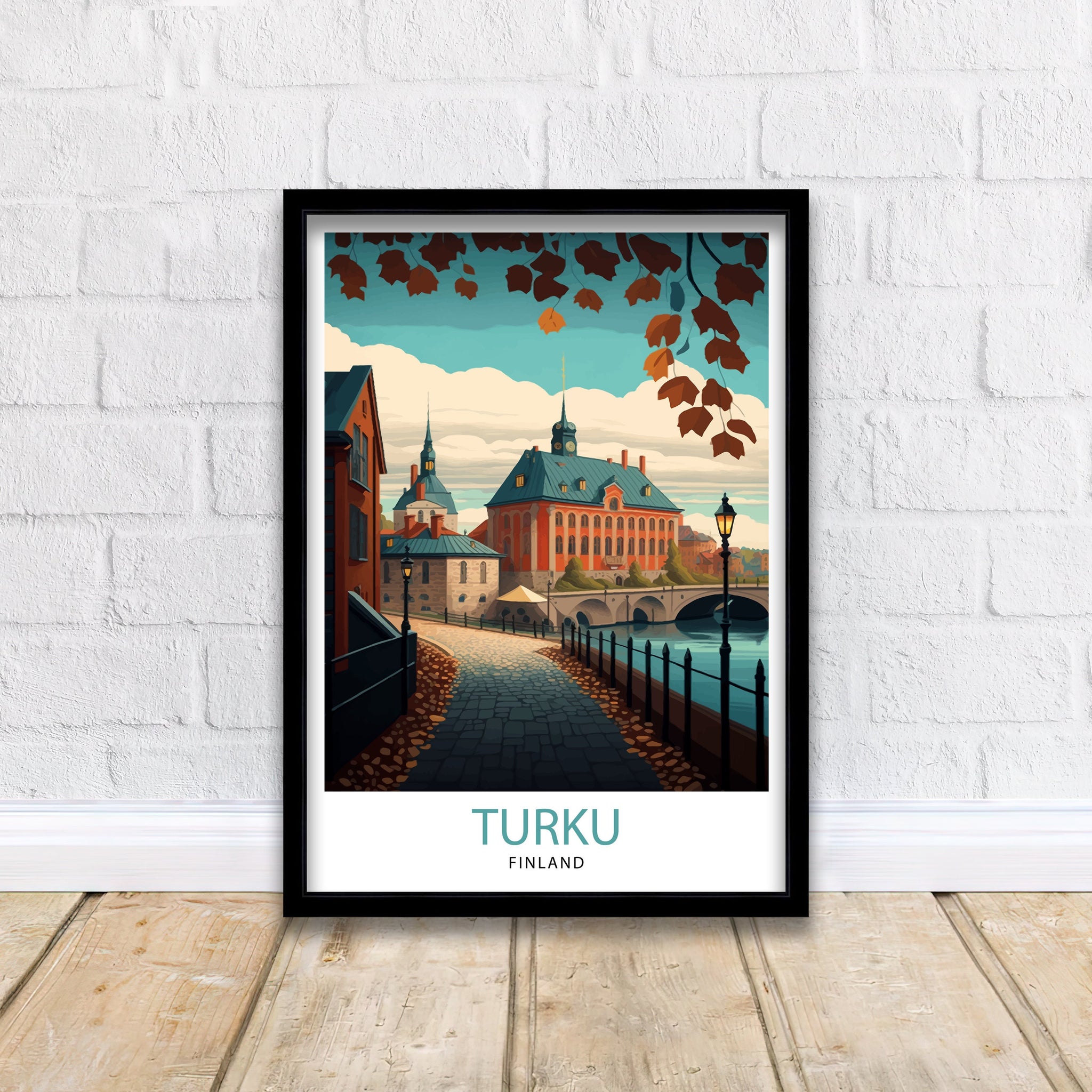 Turku Finland Illustration Print, Nordic Travel Poster
