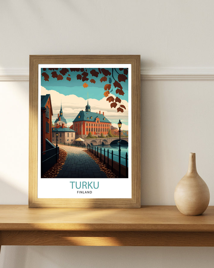 Turku Finland Travel Poster ,