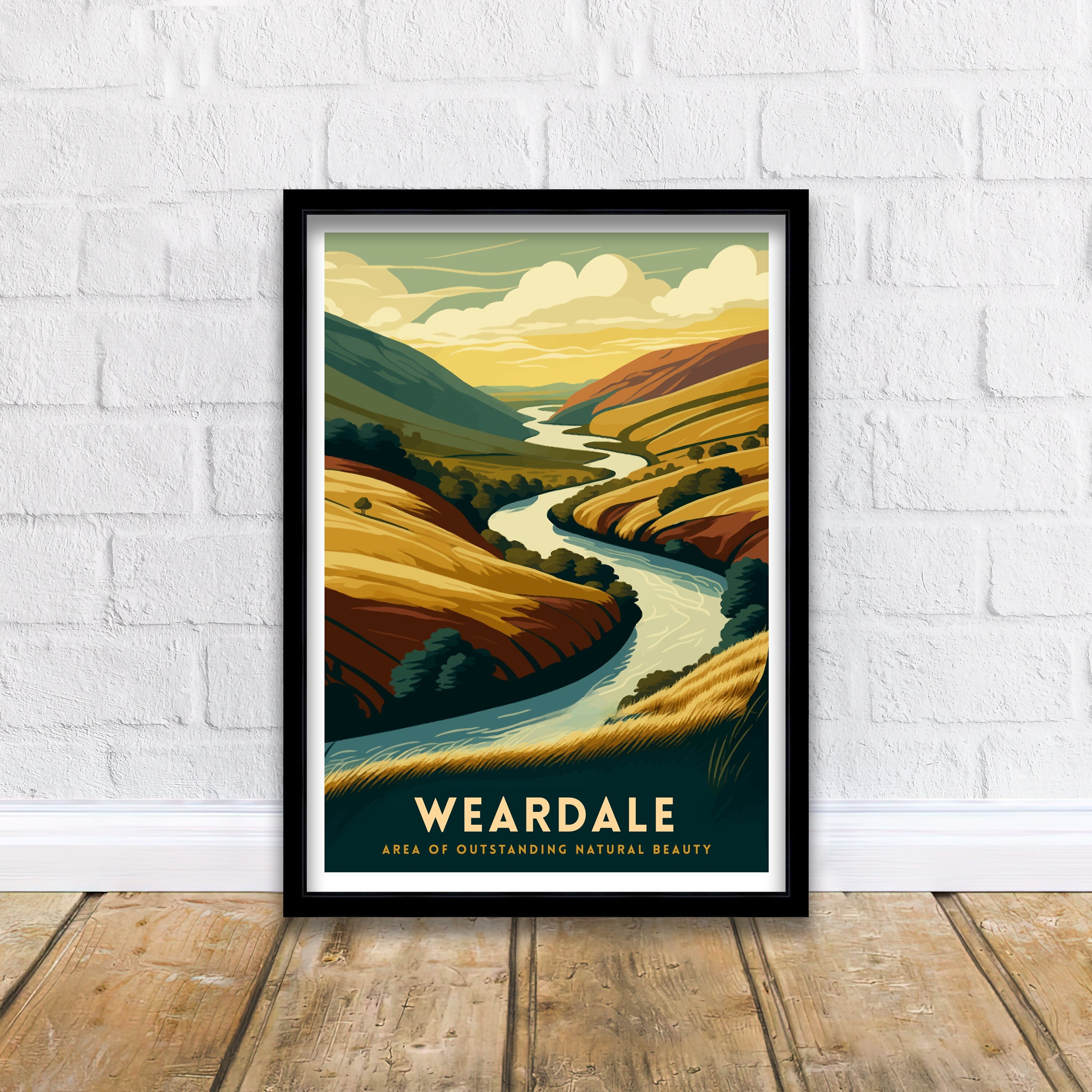 Weardale England Travel Poster, North Pennines Print