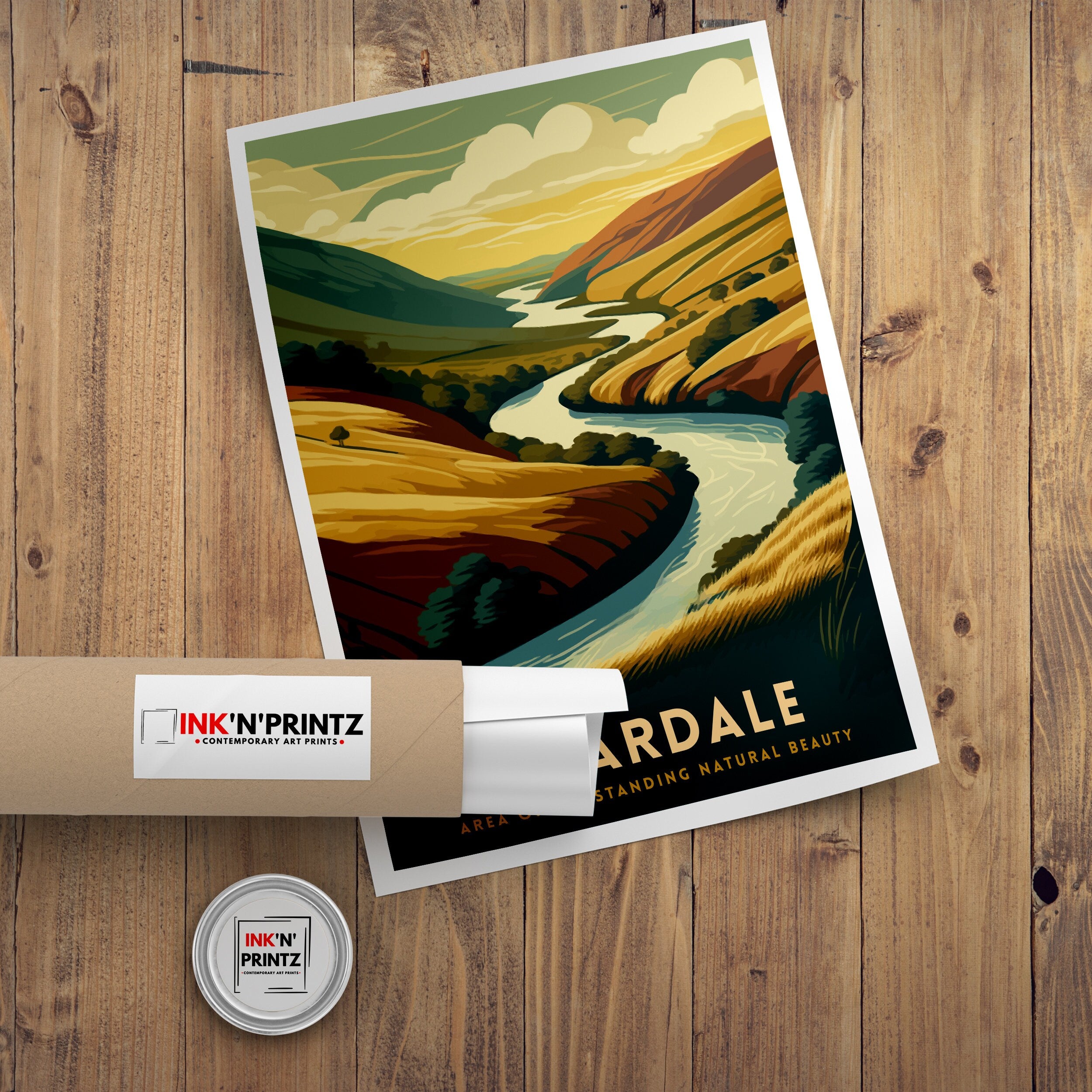 Weardale England Travel Poster, North Pennines Print