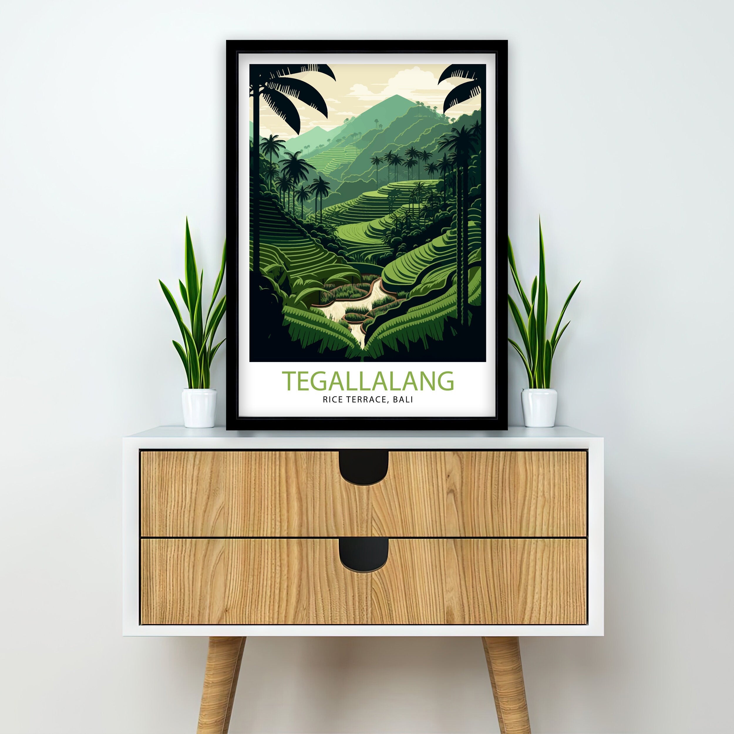 Bali Rice Terrace Print, Tegallalang Landscape Art