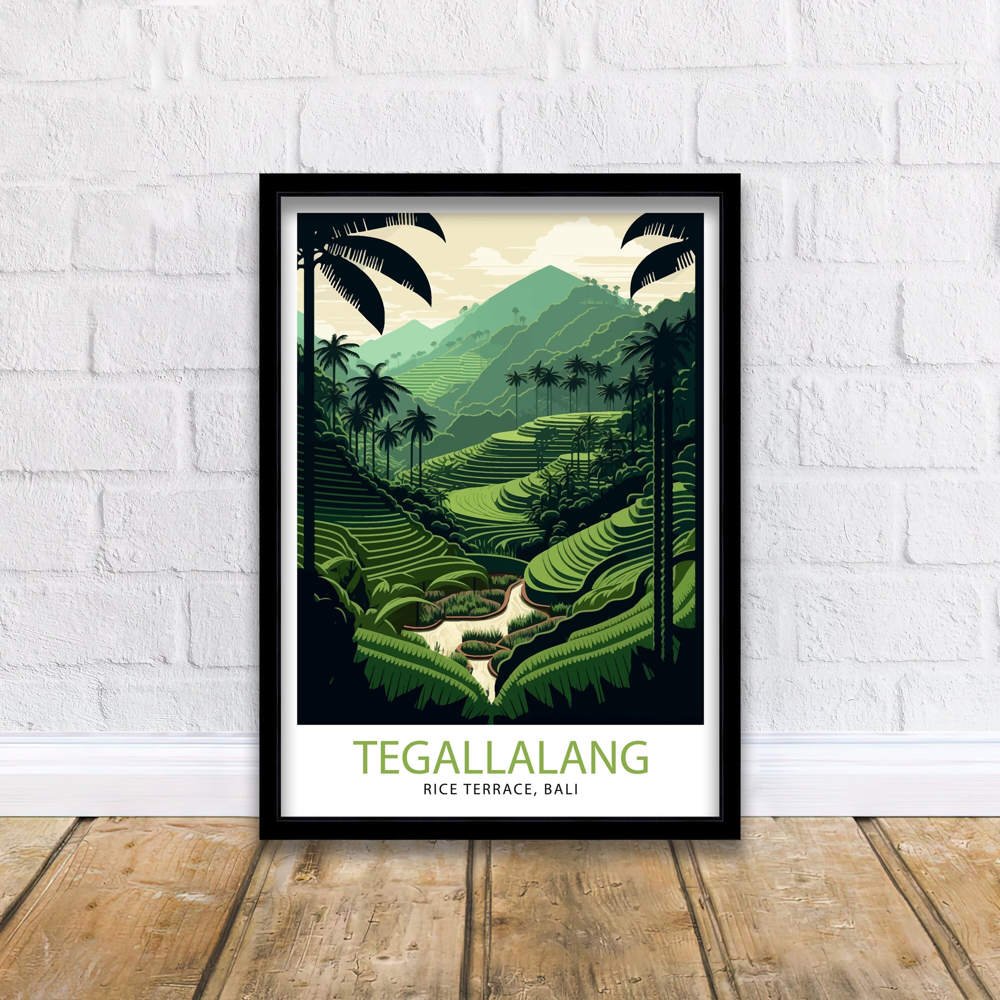 Bali Rice Terrace Print, Tegallalang Landscape Art
