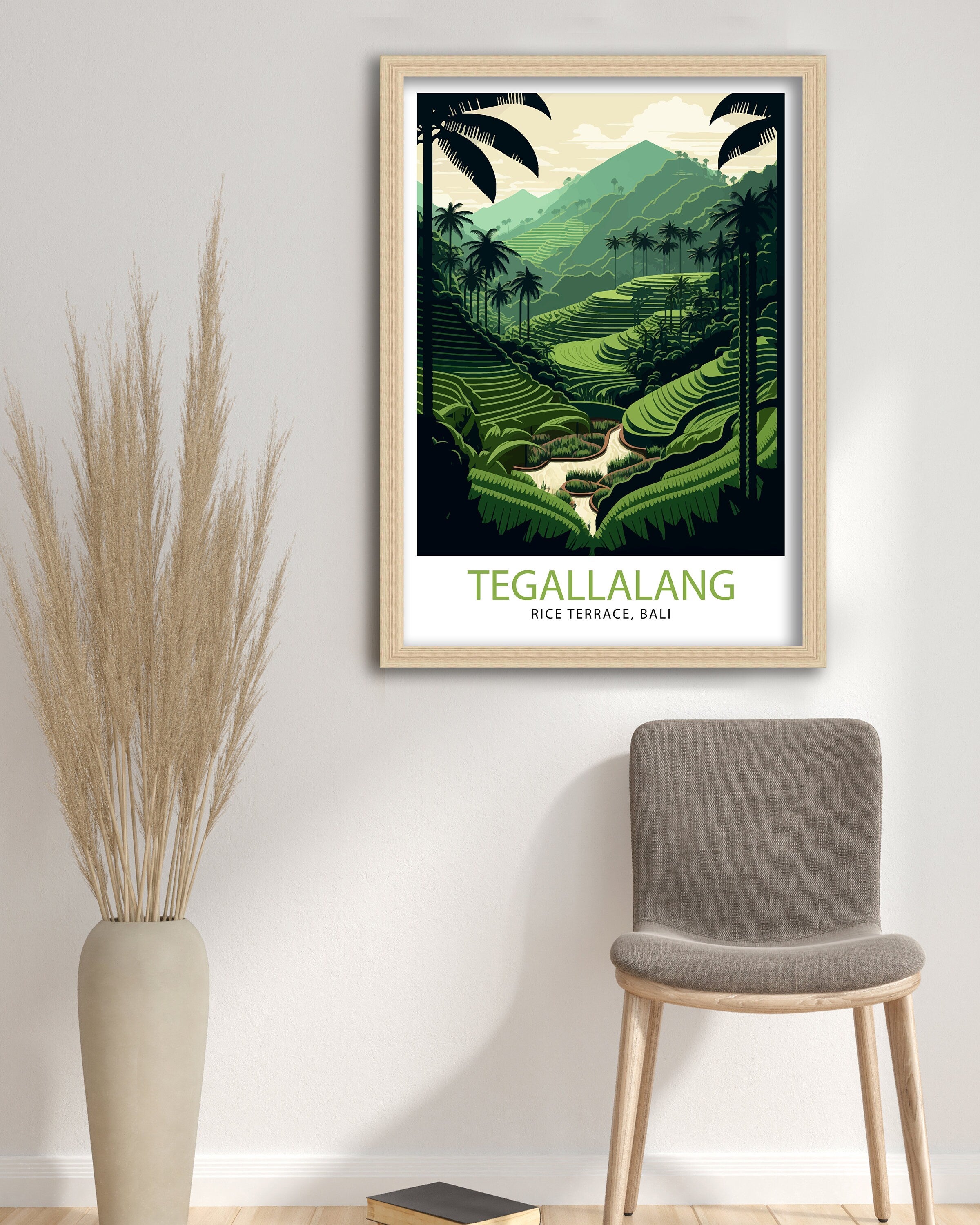 Bali Rice Terrace Print, Tegallalang Landscape Art