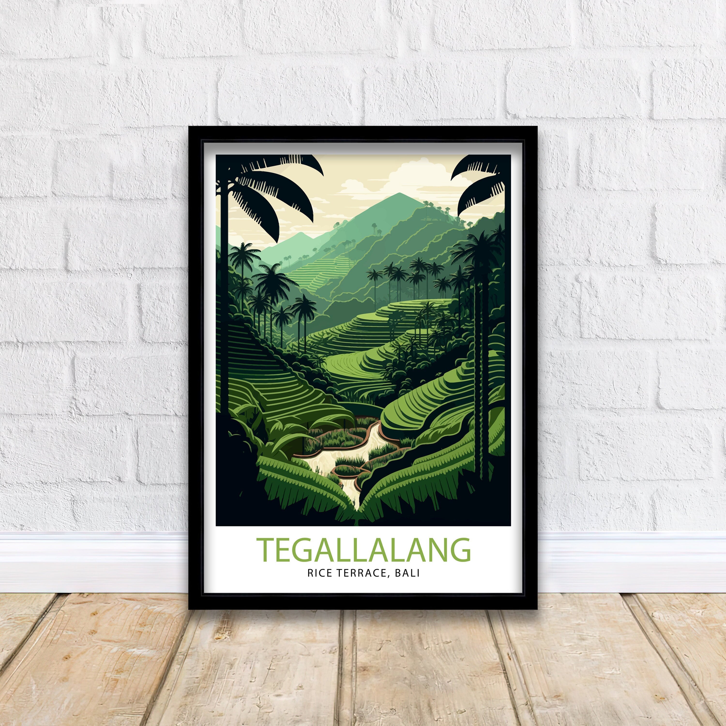 Bali Rice Terrace Print, Tegallalang Landscape Art