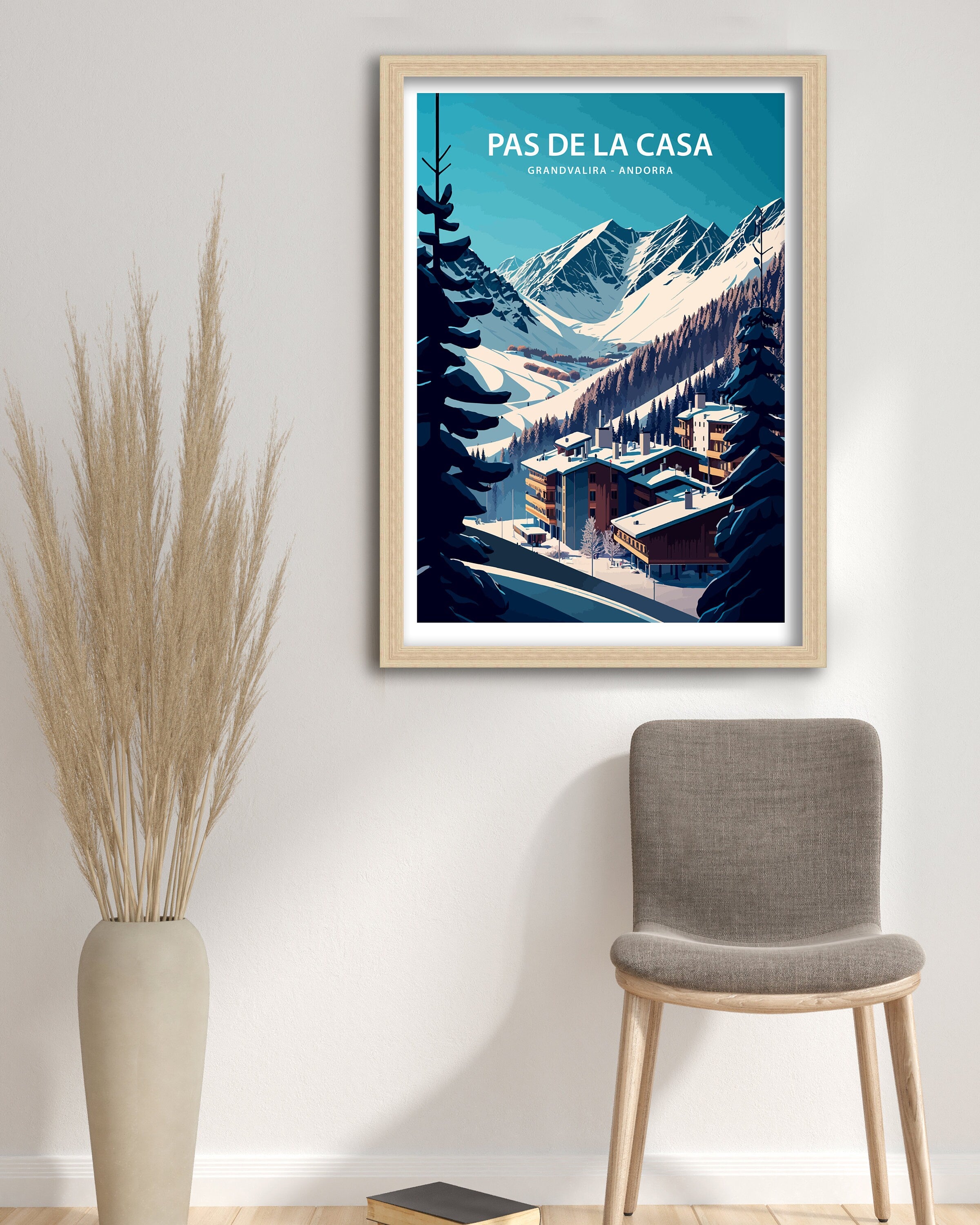 Pas de la Casa, Andorra Travel Poster, Grandvalira Print
