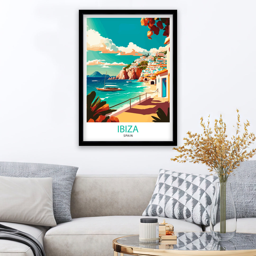 Ibiza Travel Poster Ibiza Wall Art Ibiza Home Decor Ibiza Illustration Travel Poster Gift For Ibiza Lovers Spain Travel Poster