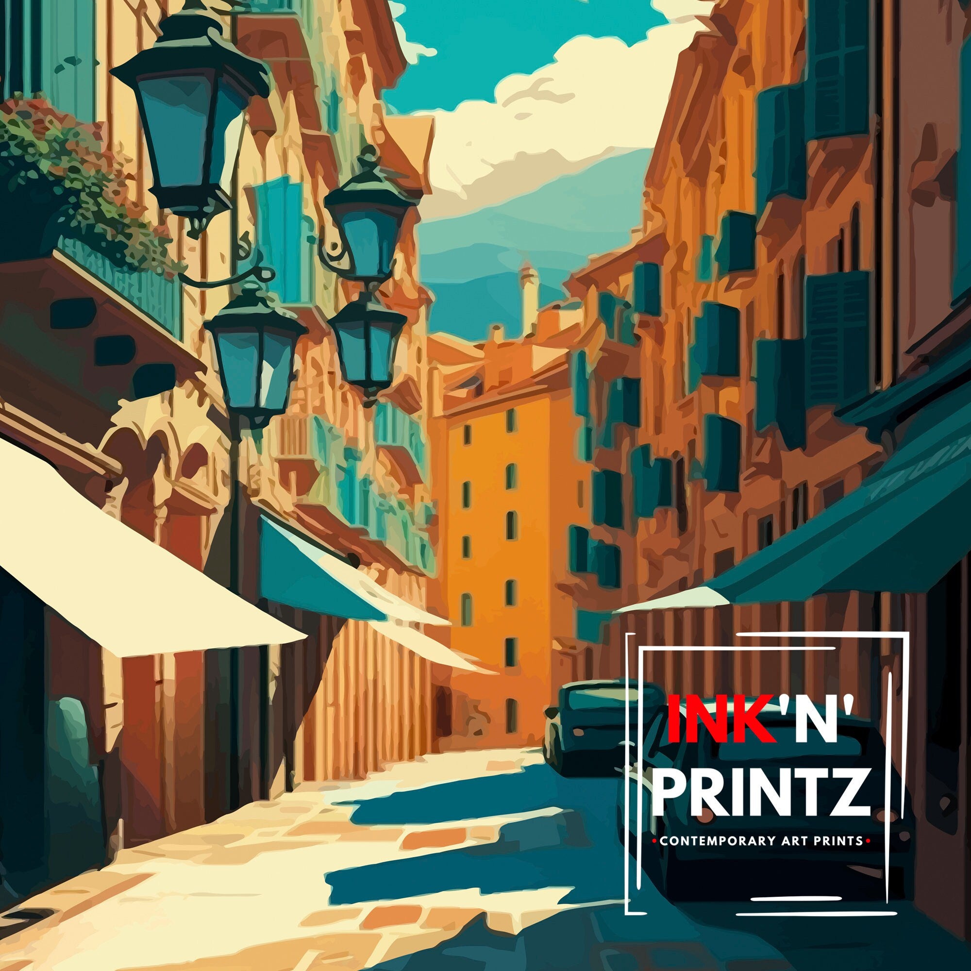 Pamplona Spain Travel Illustration Print